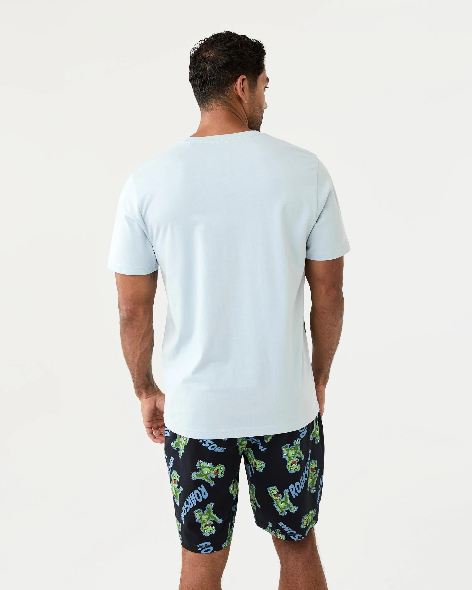 3 Short Sleeve Knit Short Mini Me Pyjama Set Dadosaurus, 3 of 9