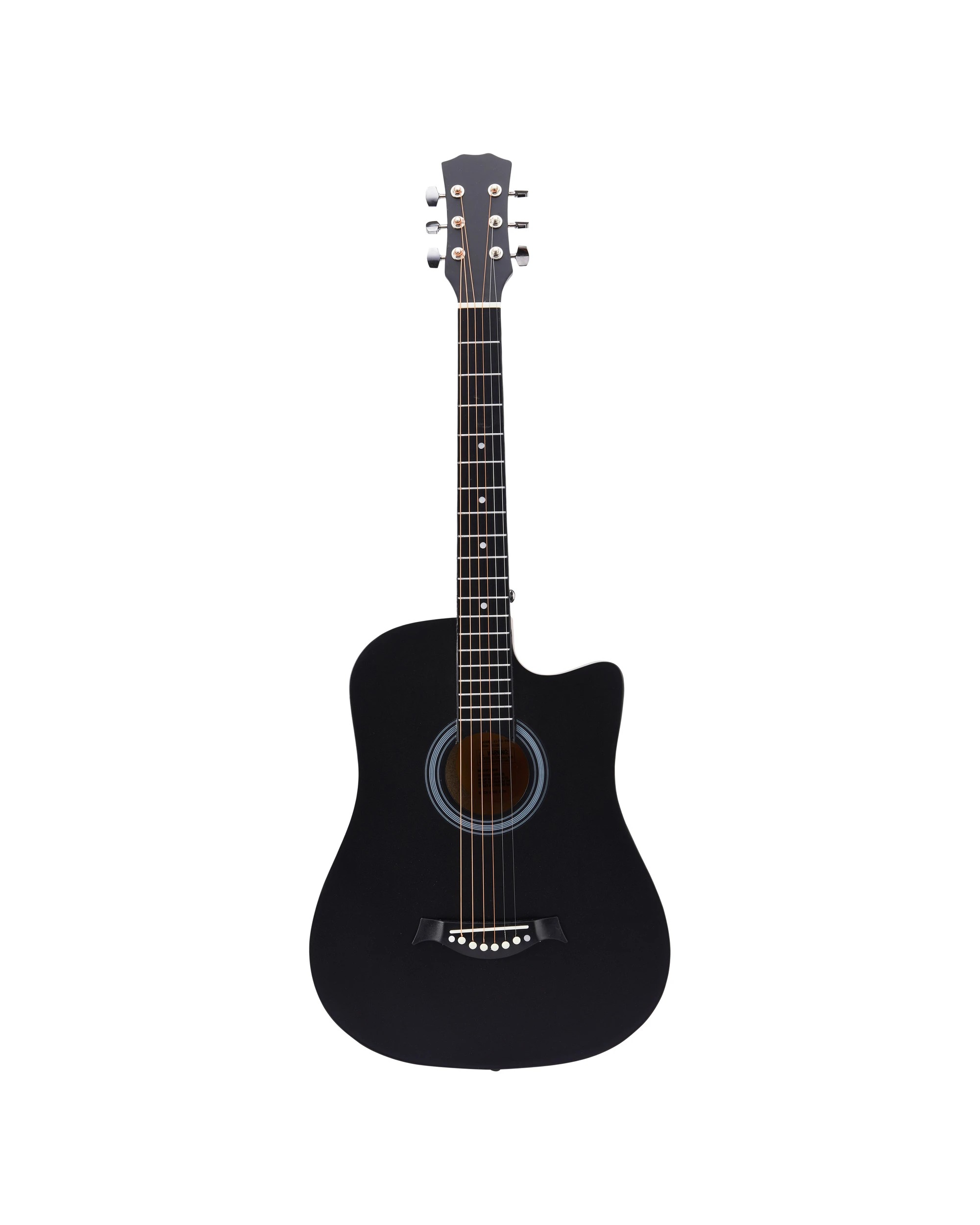 1 96cm Acoustic Guitar - Black, 1 of 6