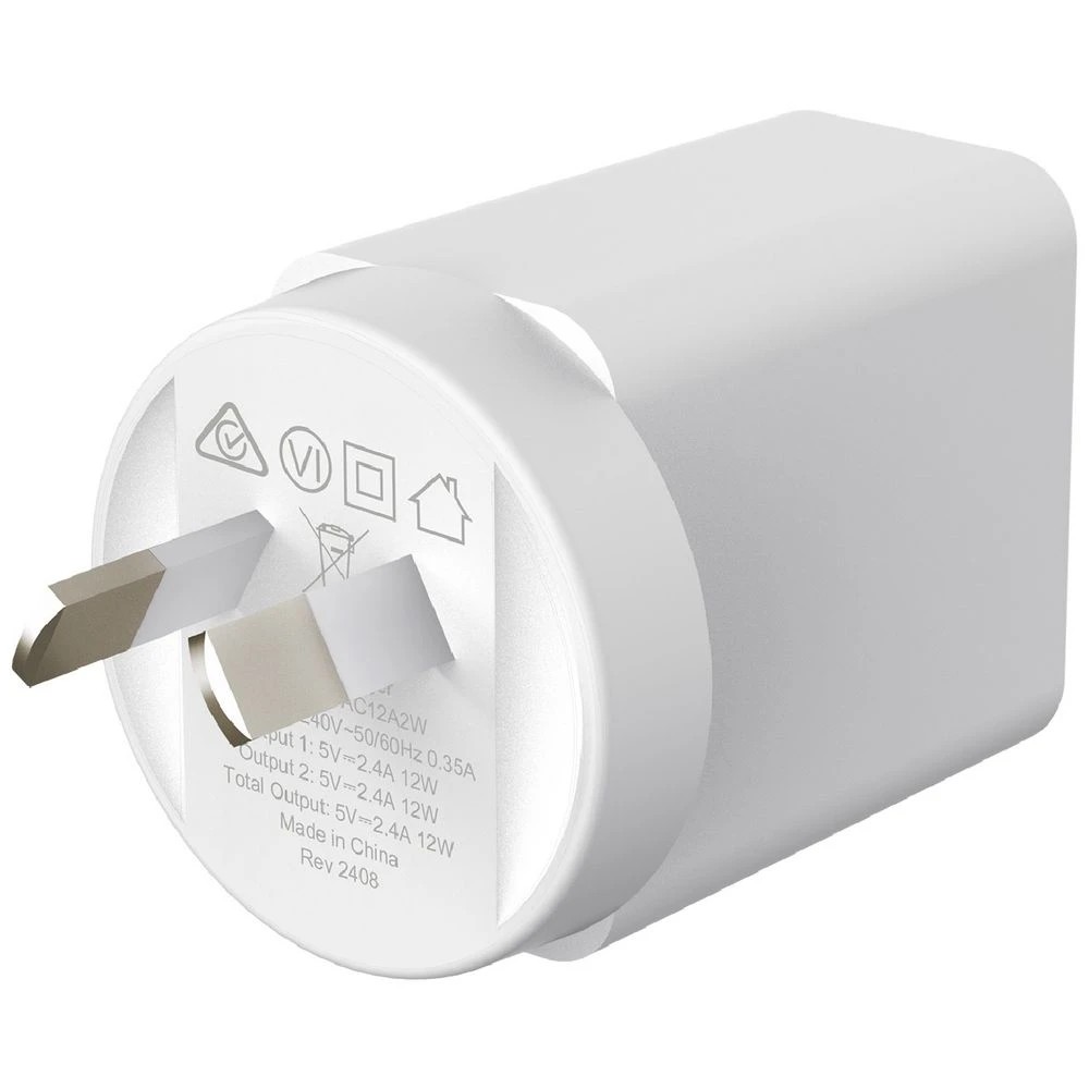 4 Comsol 12W Dual Port Wall Charger White, 4 of 5
