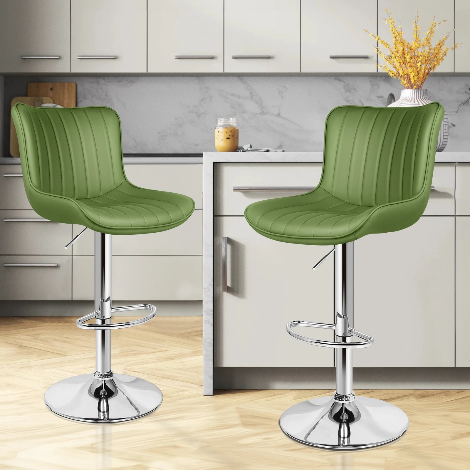 10 Alfordson 2x Bar Stools Bar Chairs Avocado - Green, 10 of 10
