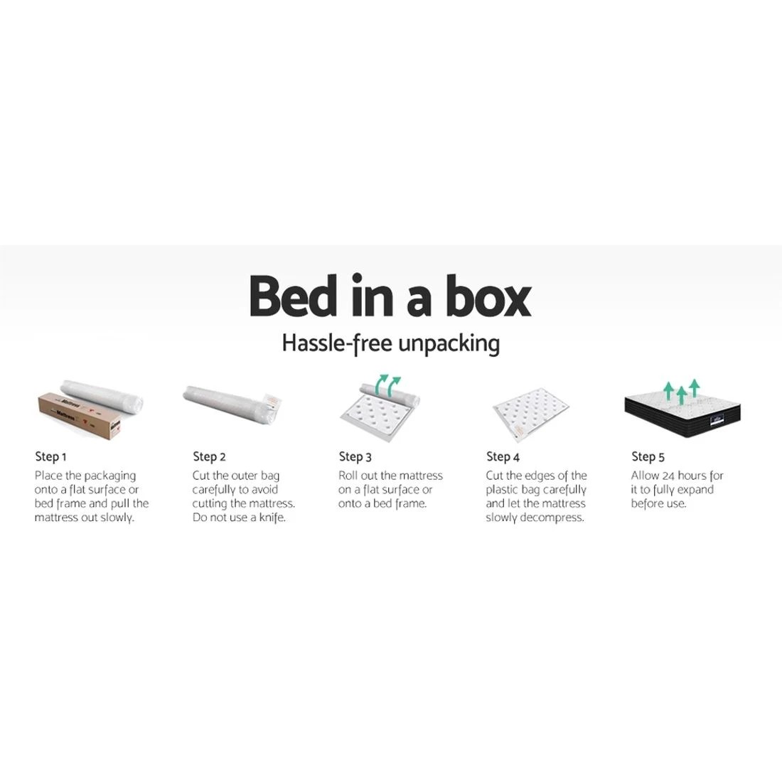 6 Giselle Bedding 32cm Mattress Extra Firm King - King Bed - Multi, 6 of 7