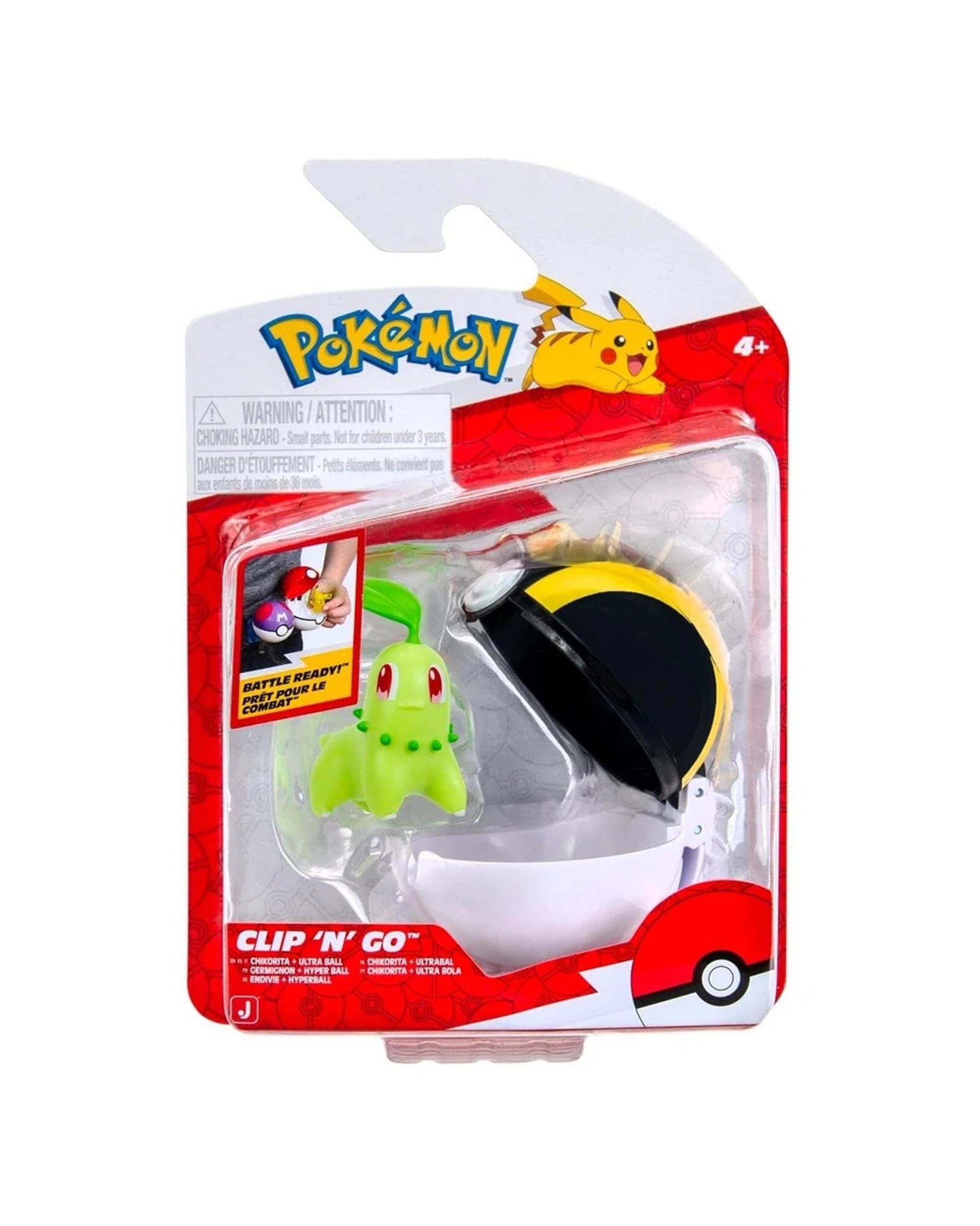 1 Pokemon Clip 'N' Go Chikorita + Ultra Ball, 1 of 3
