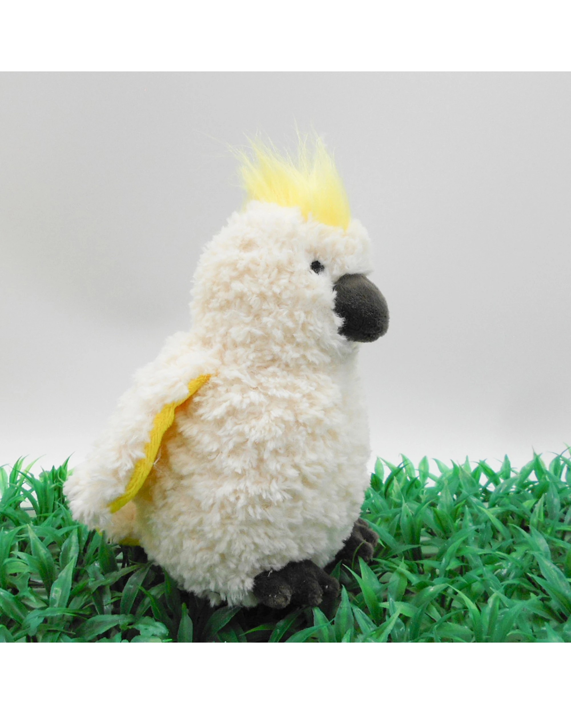2 Urban Products Curly 18cm Cockatoo Soft Fabric Animal Plush Toy - White, 2 of 2