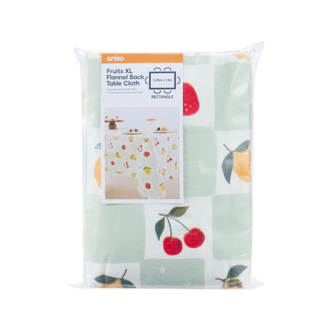 5 Fruits Extra Large Flannel Back Tablecloth, 5 of 5