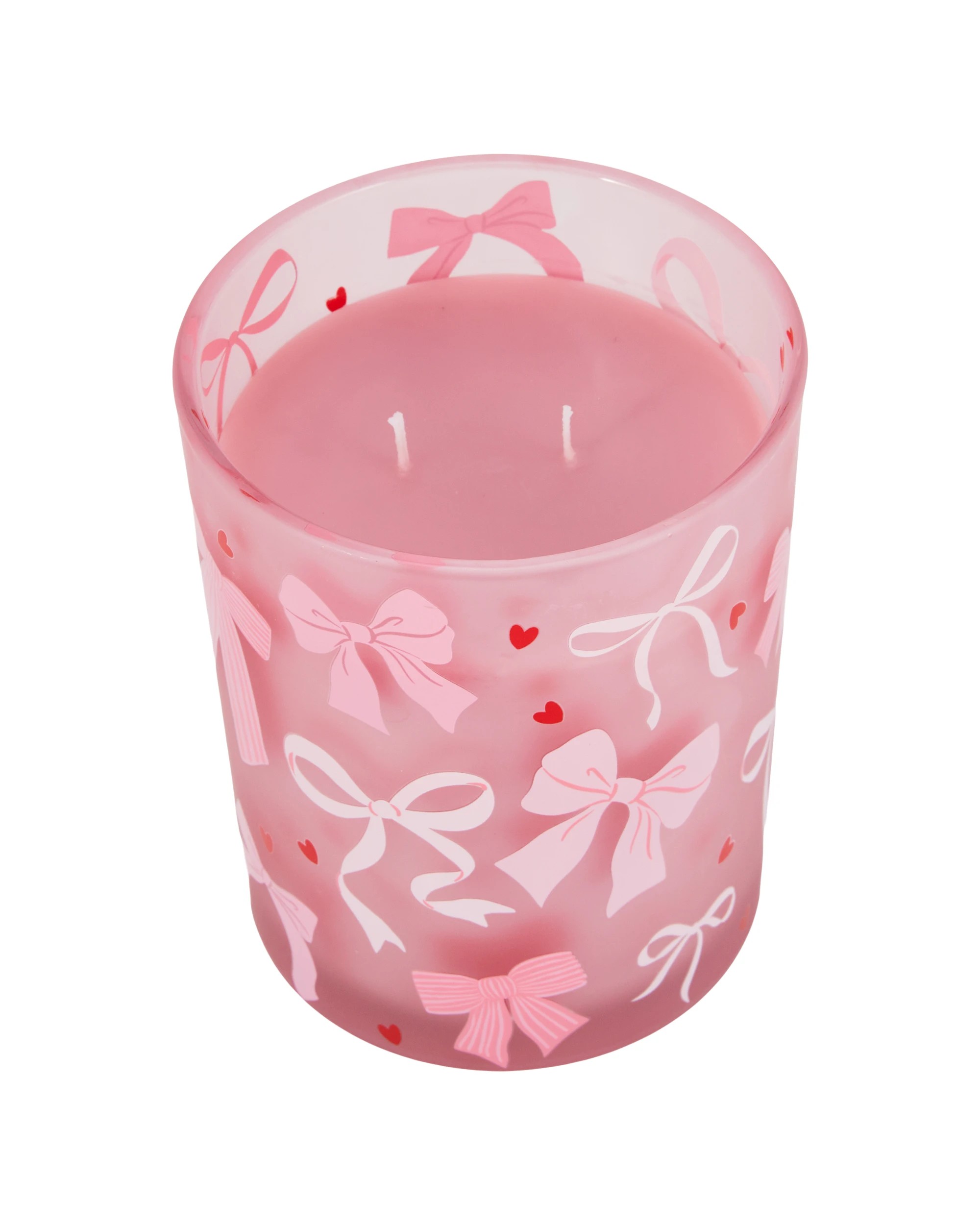 2 Pink Glass Bow Candle, 2 of 6