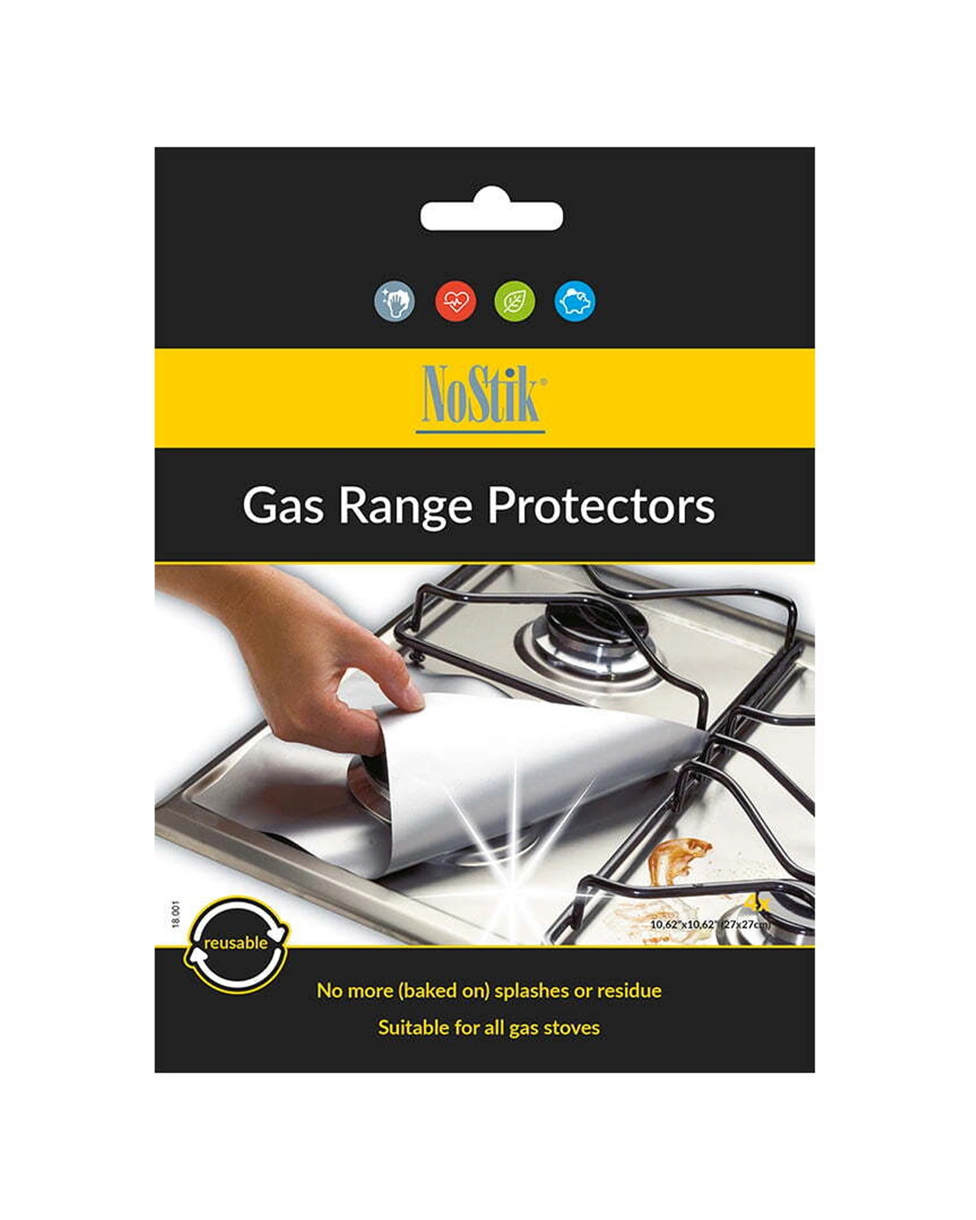 1 Nostik 4PK Gas Range Protector Home Kitchen Stove Accessory - Plain, 1 of 1