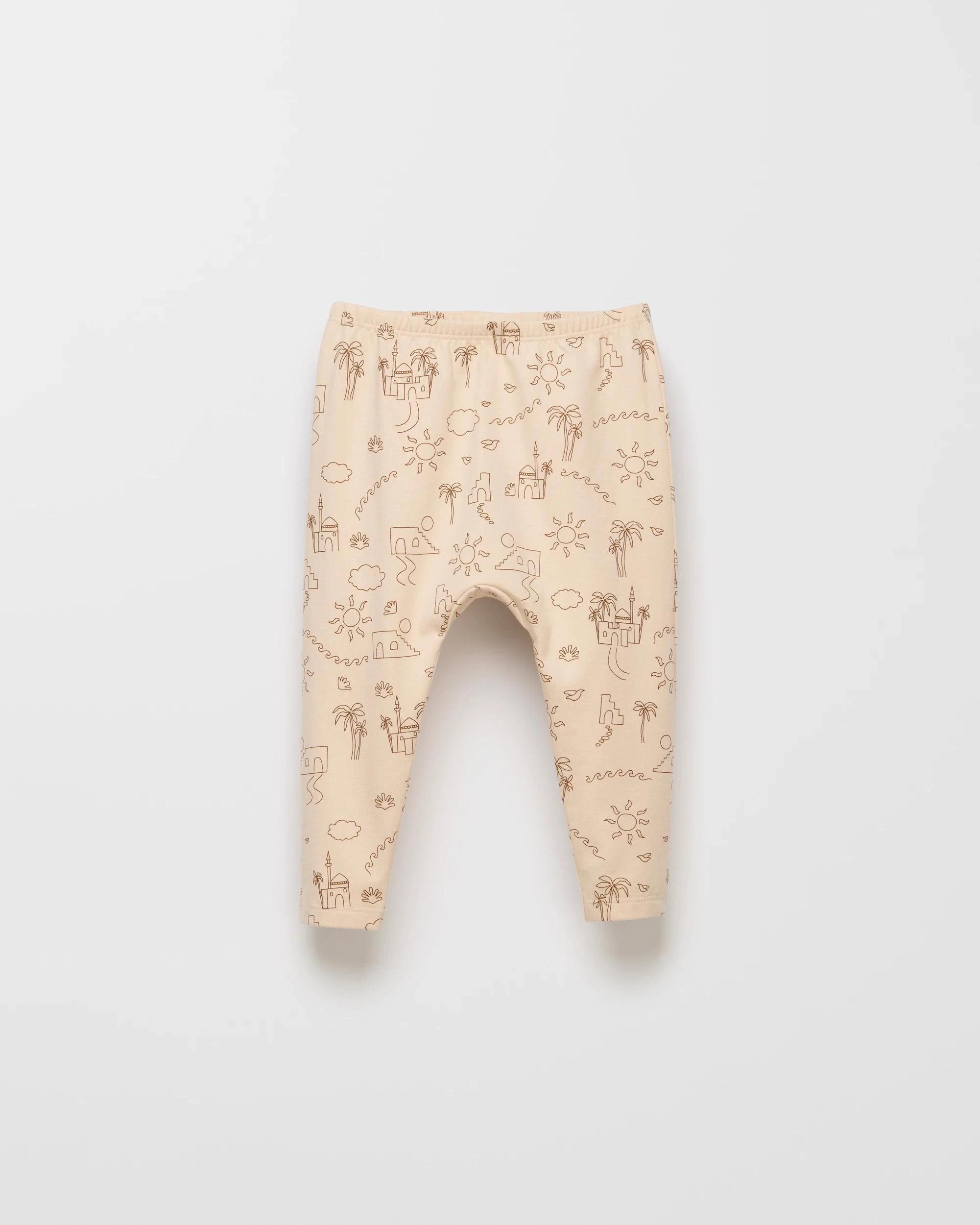 1 Target Baby Organic Cotton Print Leggings MEDITERANEAN CREAM, 1 of 2