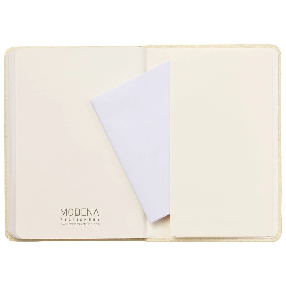 5 Modena A6 Linen Plain Notebook Buttermilk, 5 of 5