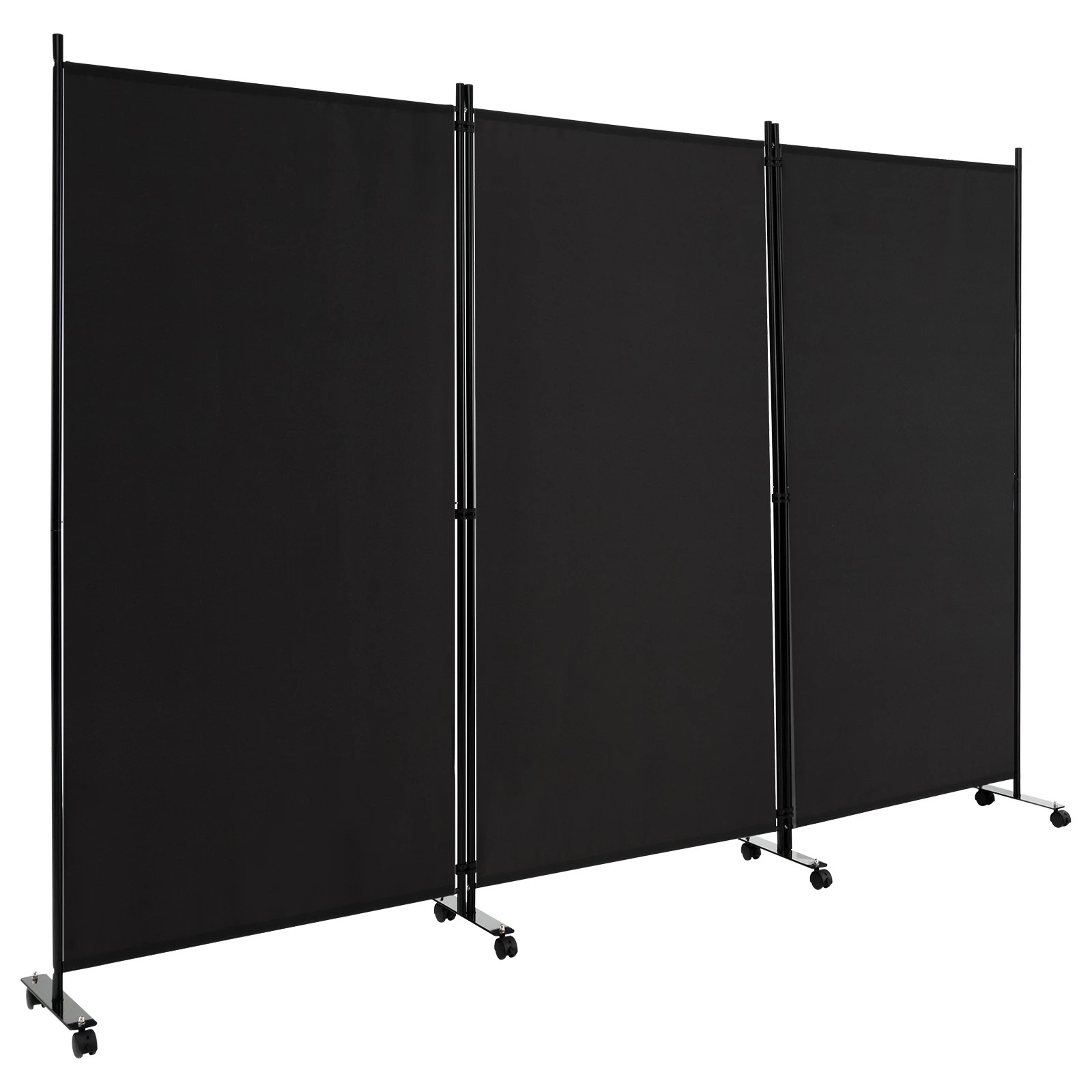 1 Costway 3 Panels Folding Tall Room Divider Mobile Privacy Screen Wall Partition Home Office - Black, 1 of 4