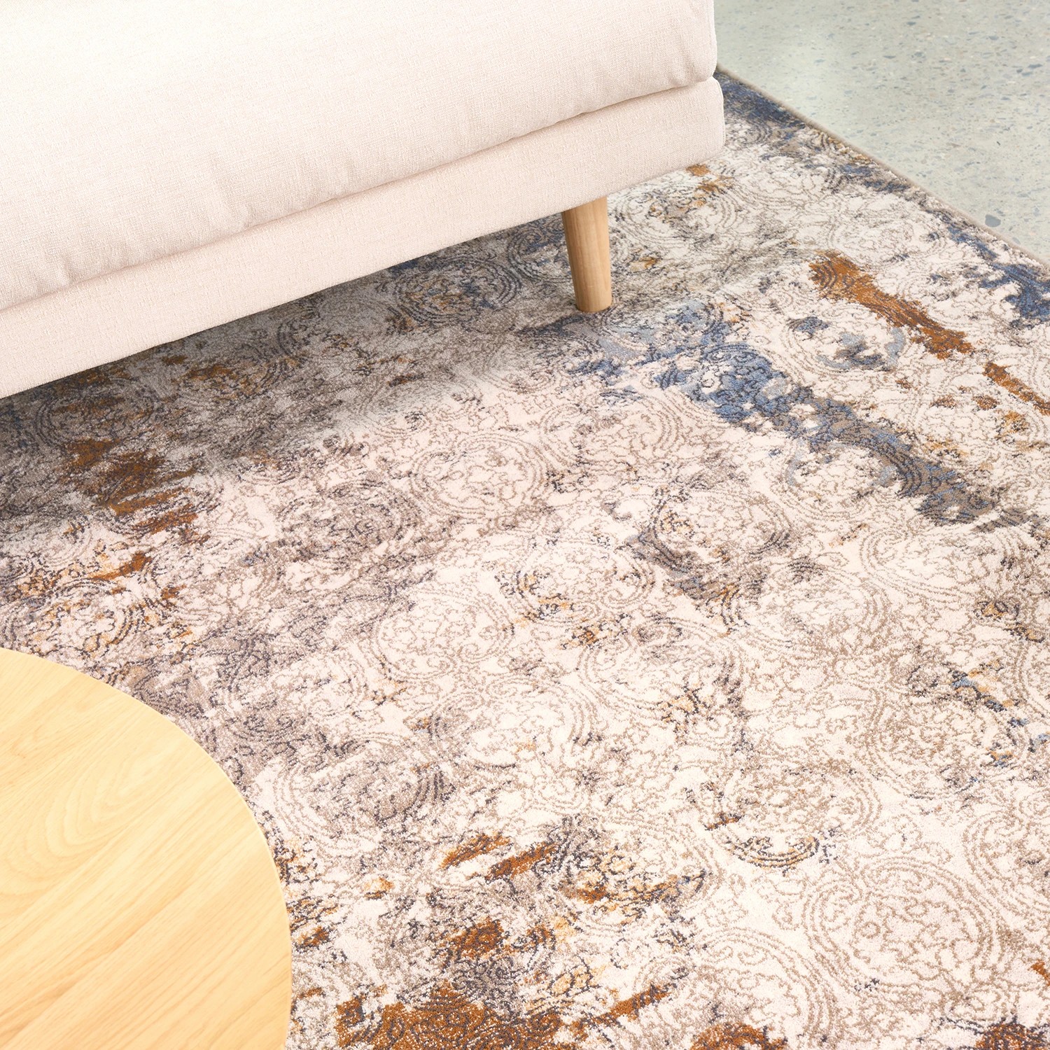 3 Common Ground Rugs Tempo Gayle 300x200cm - Medium Power Loomed Wool Floor Rug - Beige, 3 of 9