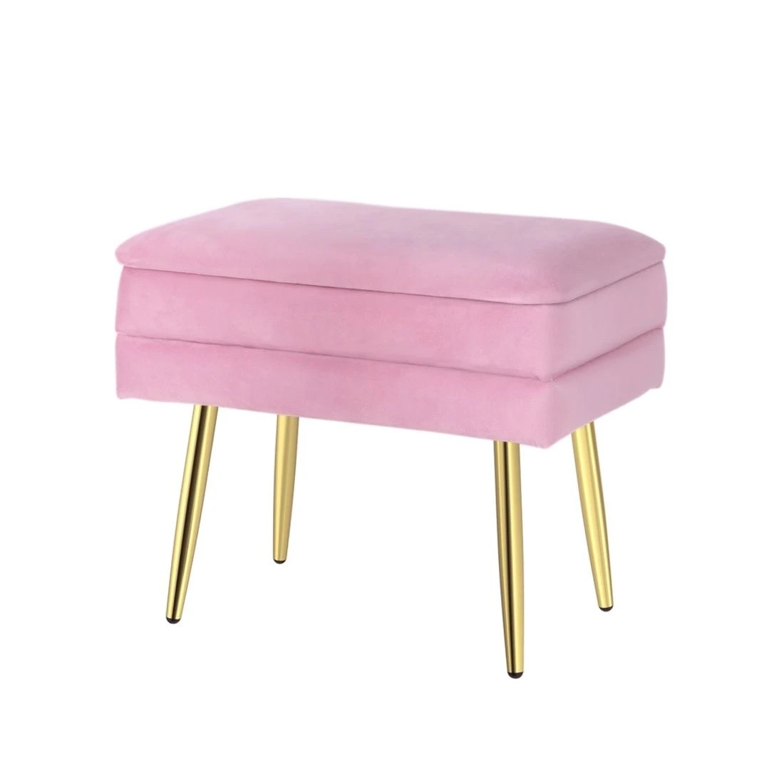 1 Artiss Ottoman Storage Foot Stool Vanity - Pink, 1 of 5