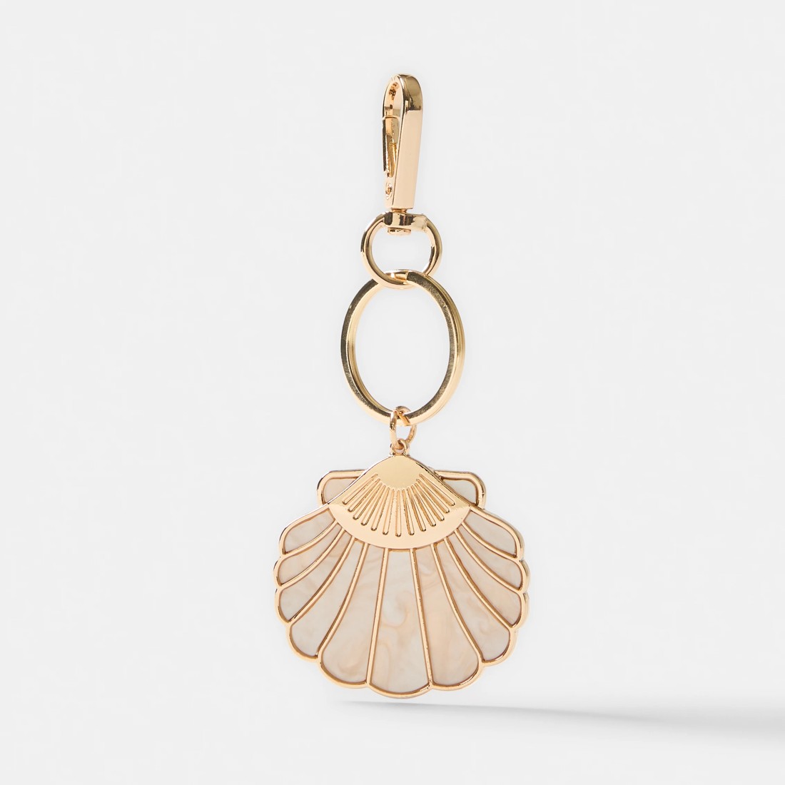 2 Large Shell Bag Charm Keyring - Gold Tone, 2 of 5