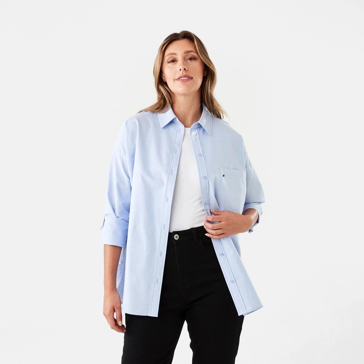2 Long Sleeve Oxford Shirt DAYTIME BLUE, 2 of 8