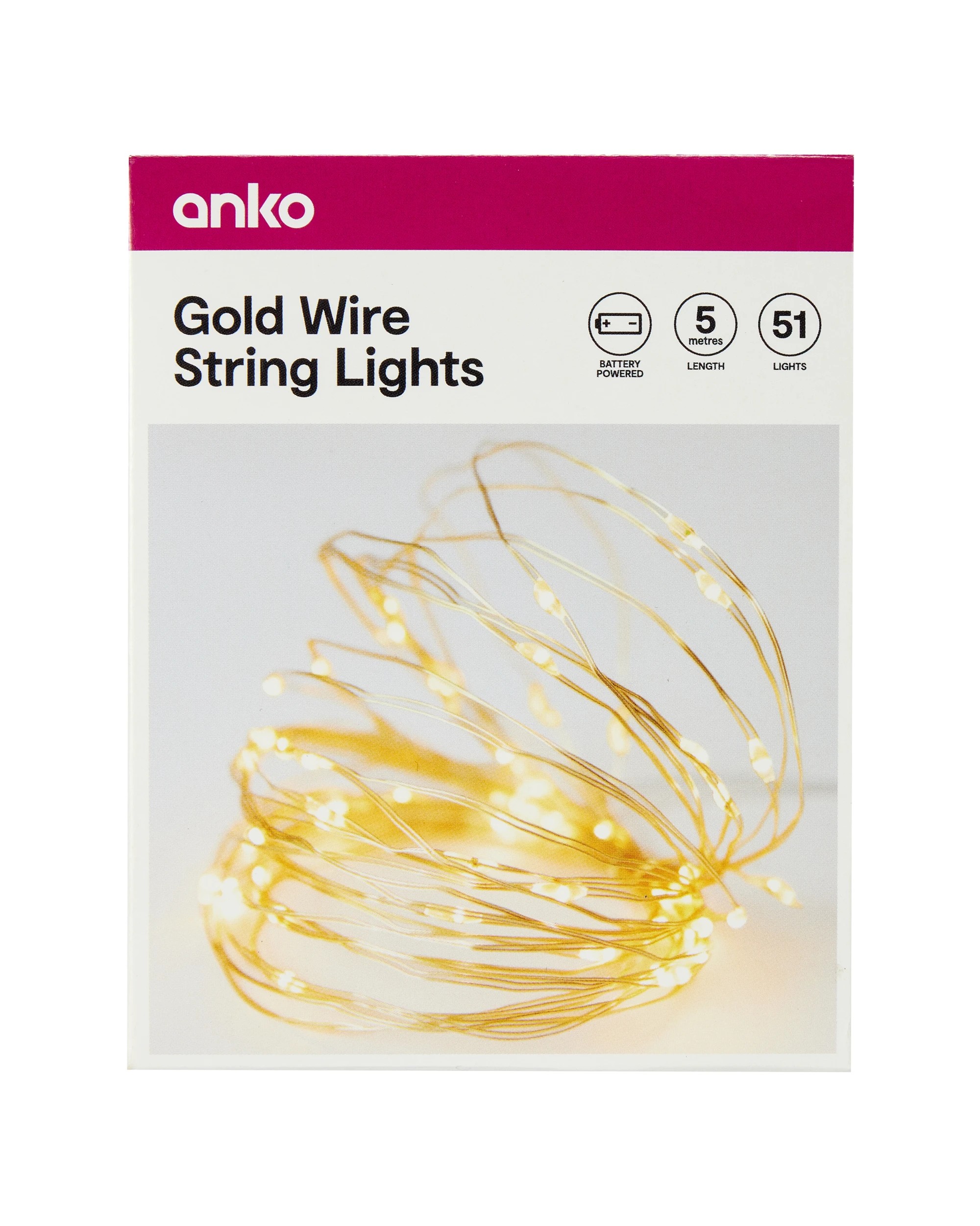 6 51 LED Gold Wire String Lights, 6 of 6