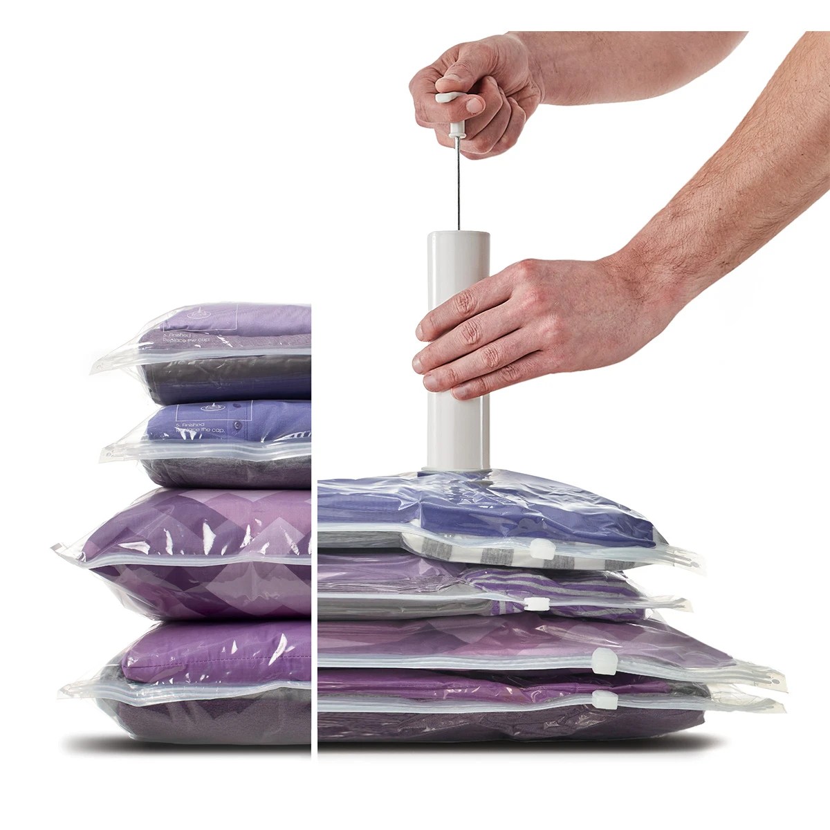 1 Set of 4 Space Bags Combo with Pump - Large/Medium, 1 of 6