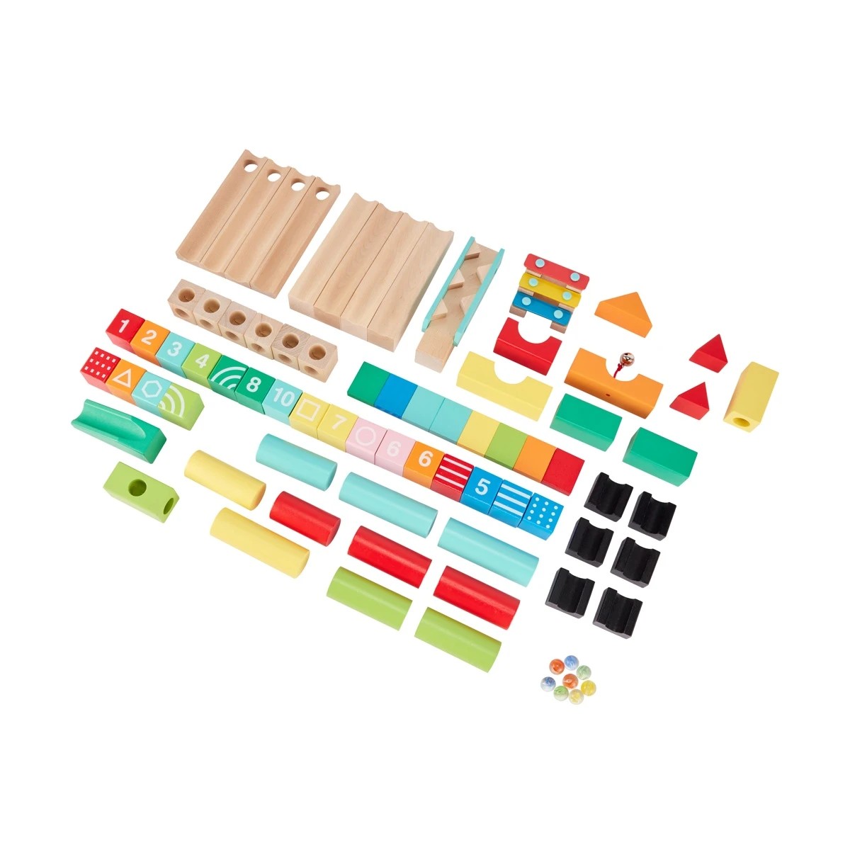 4 79 Piece Wooden Marble Run Set, 4 of 11