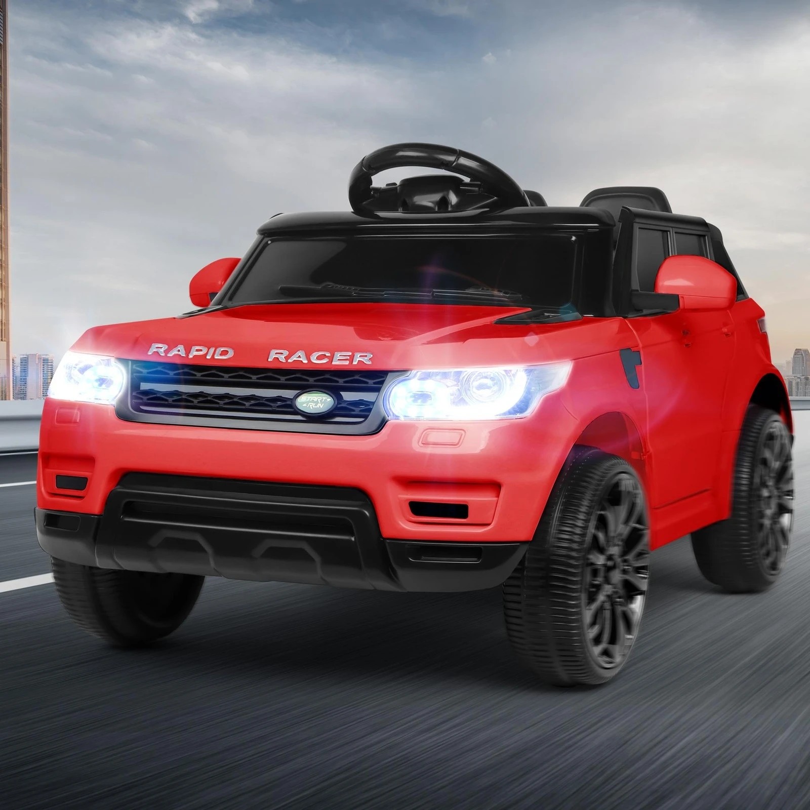 4 Alfordson Kids Ride On Car 12V Eletric Motor Remote Car Toy MP3 LED Light - Red, 4 of 10