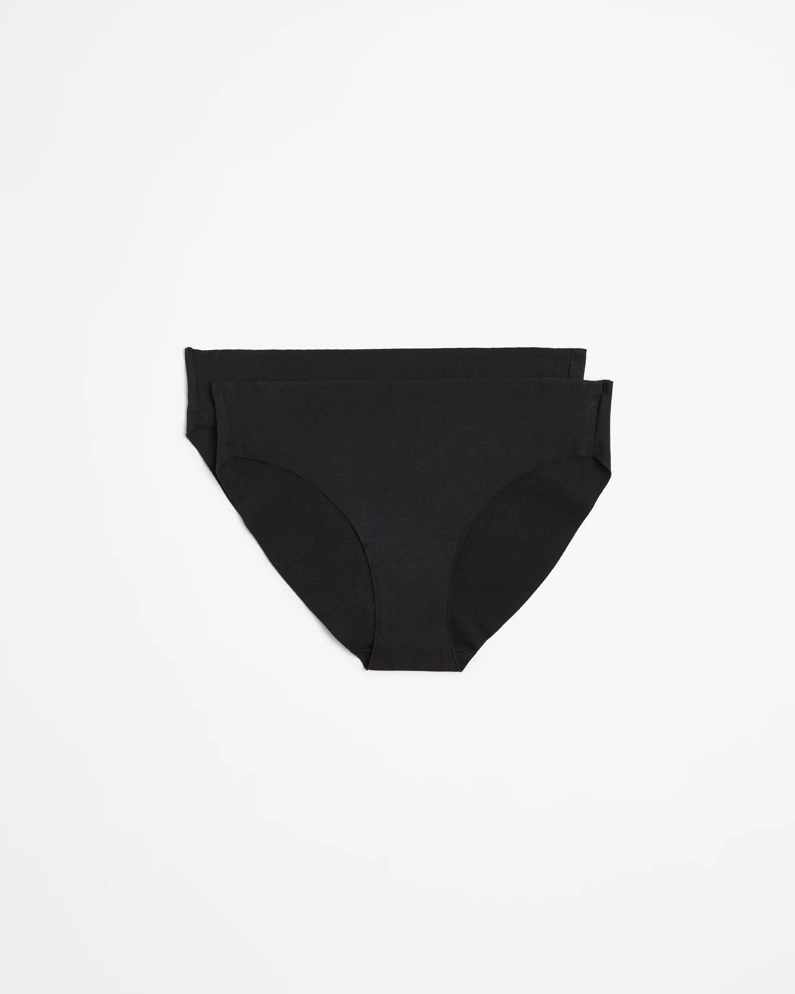 1 Target Woman 2-pack No-show Cotton-rich Bikini Briefs, Size 8 - Shifting Sands BLACK, 1 of 4