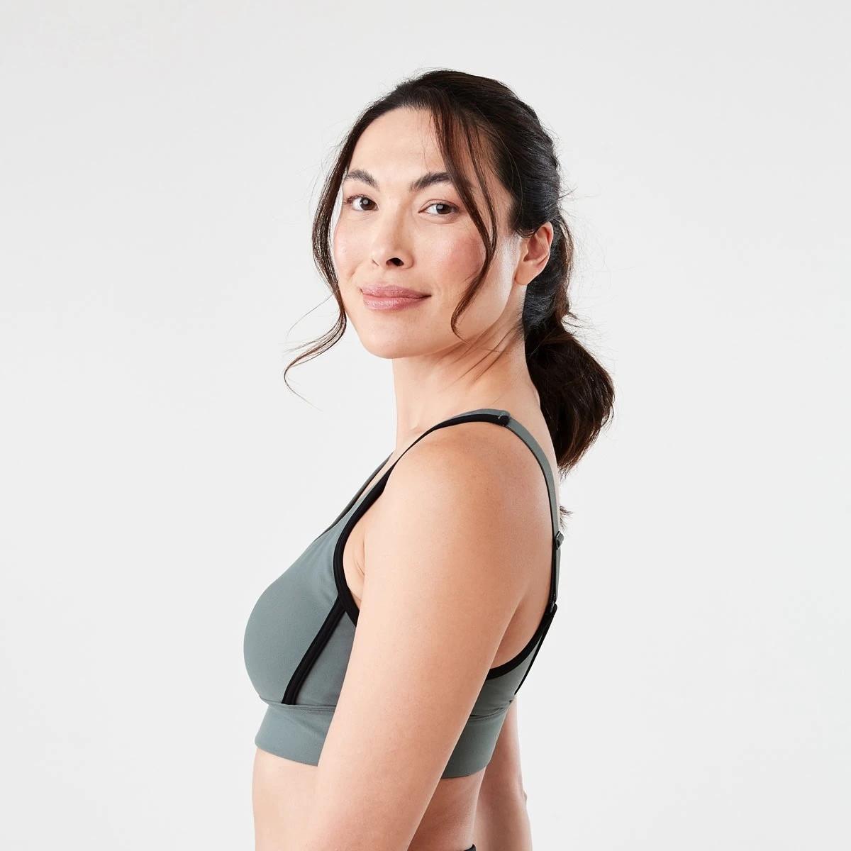 2 Sports Seamfree Crop Top SMOKEY GREEN, BLACK, 2 of 6