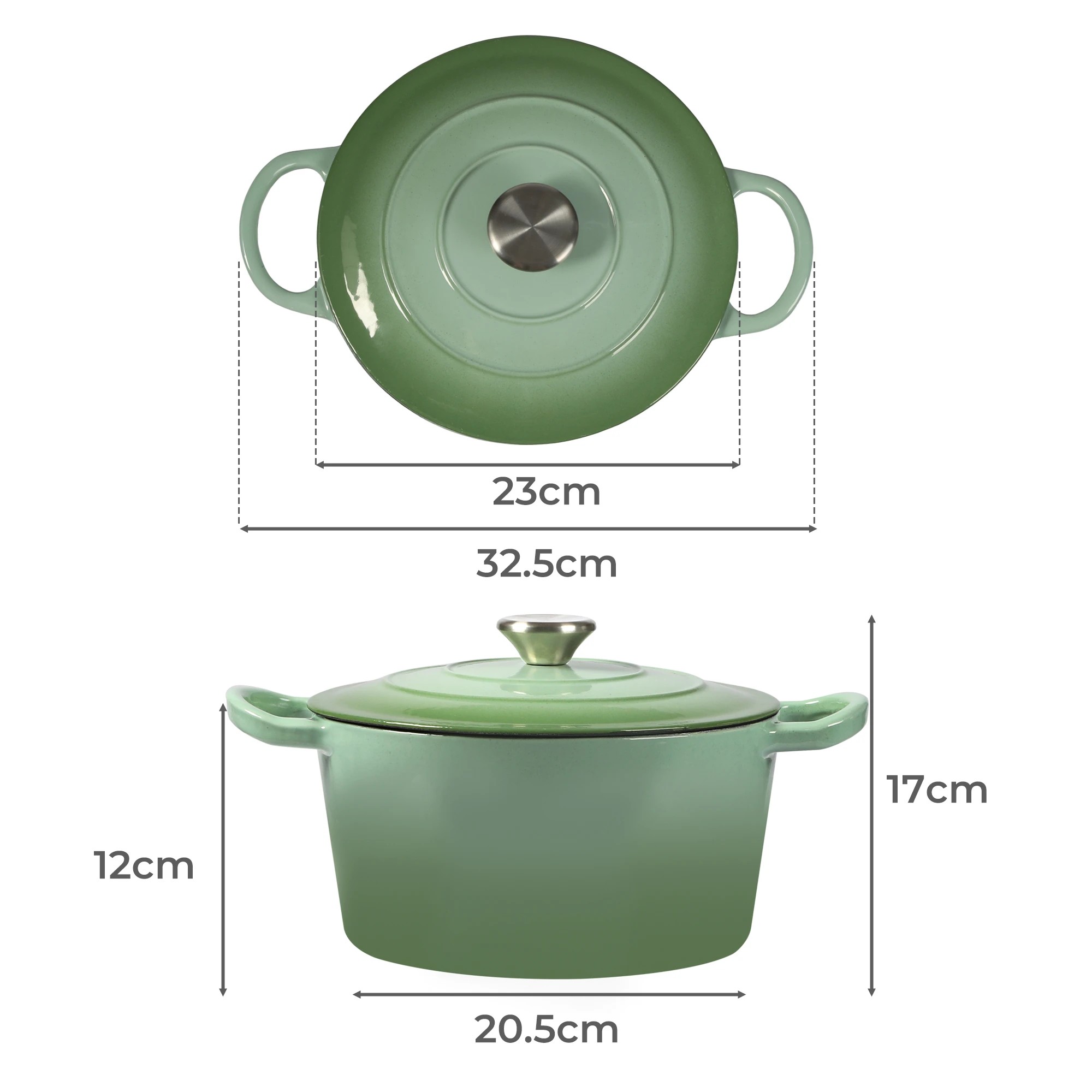 3 Toque Cast Iron Dutch 4l - Green, 3 of 6