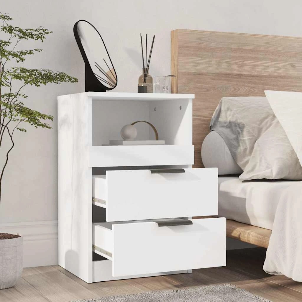3 vidaXL Bedside cabinet Ample Storage - White, 3 of 10