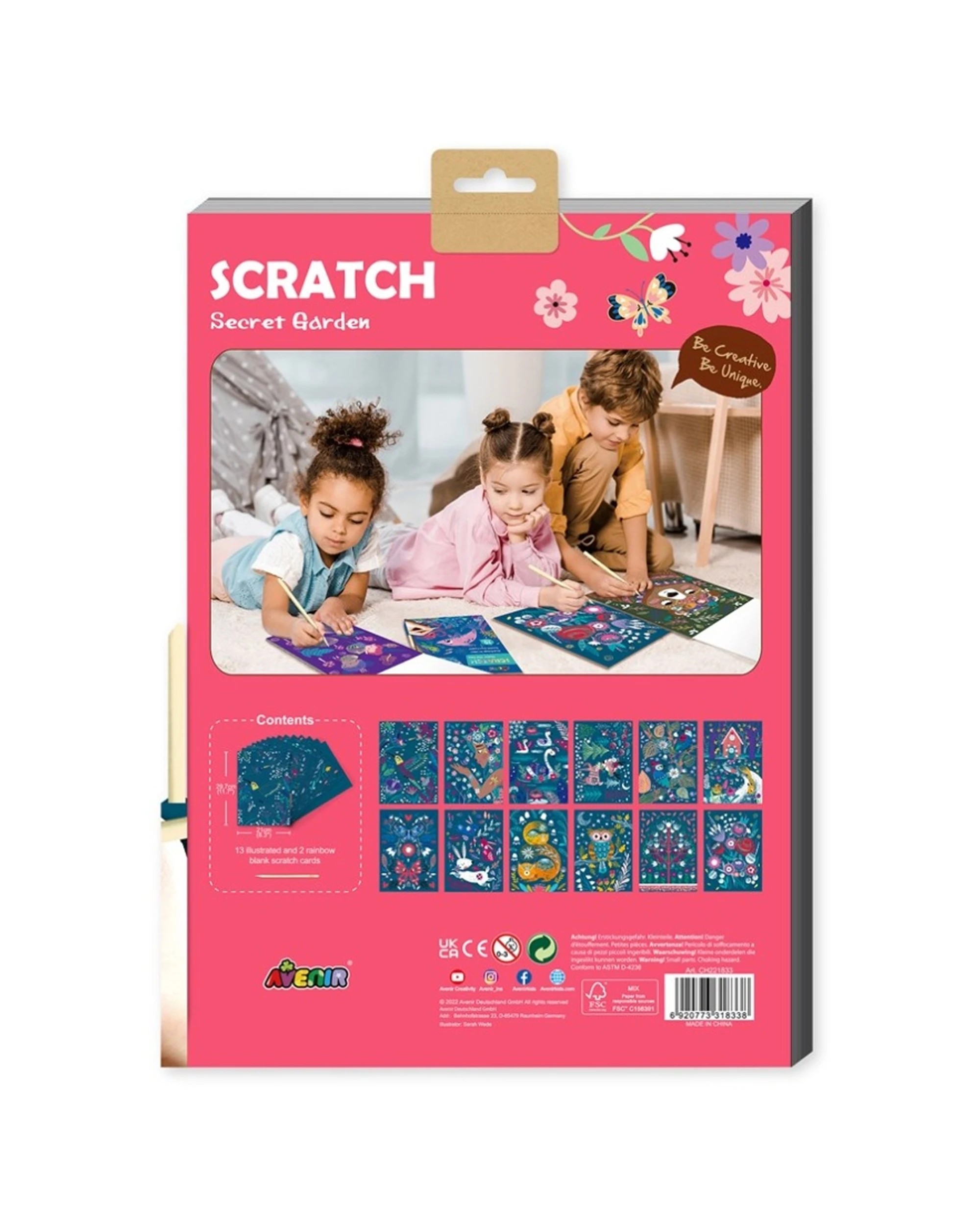 2 Avenir A4 Scratch Book Secret Garden Educational Art Craft Activity Kit - Multi, 2 of 3