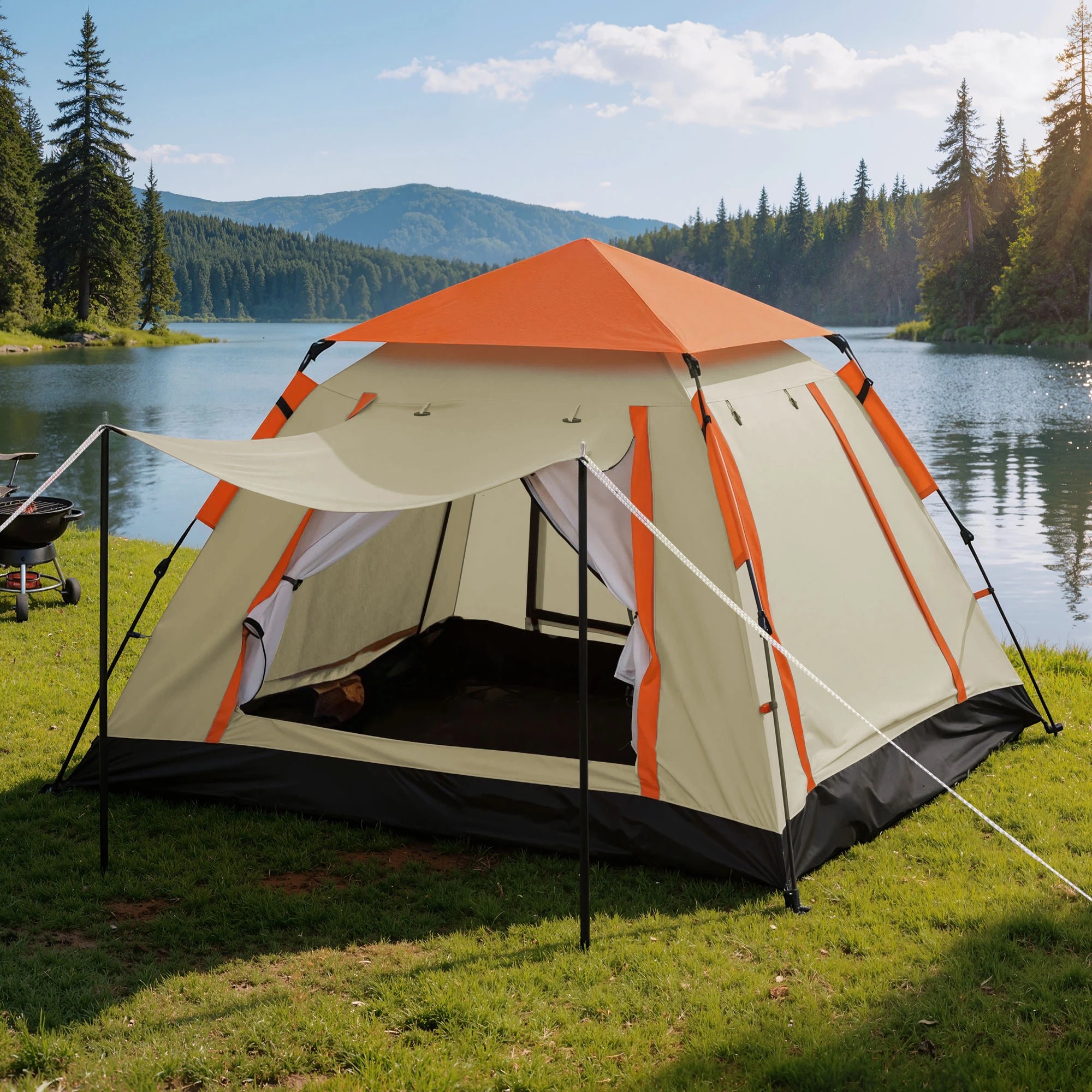 9 Weisshorn Pop Up Camping Tent 3-4 Person Automatic Tent Instant Setup Waterproof - Beige, 9 of 9