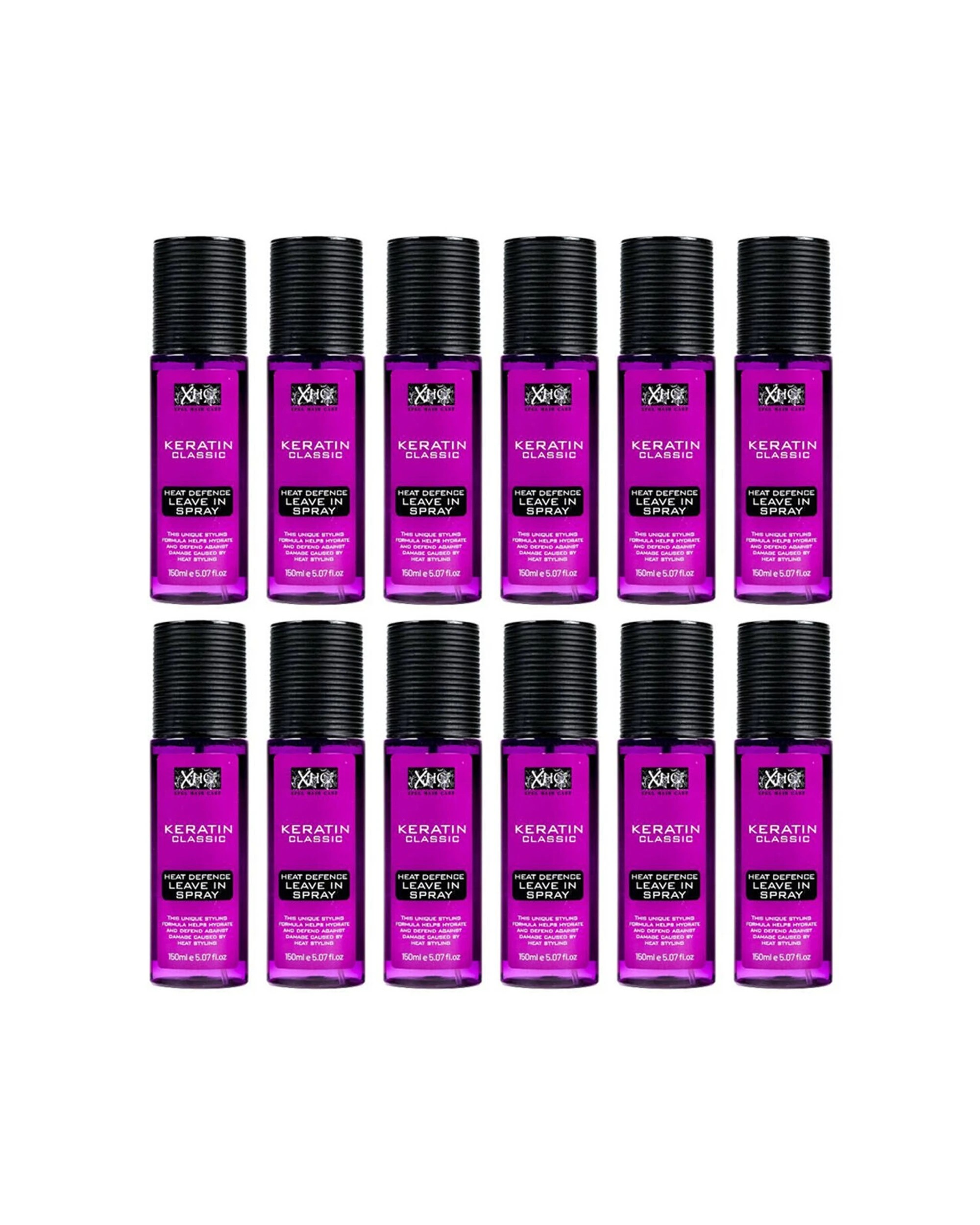 1 XHC 12PK Keratin Classic Heat Defence Leave In Spray For All Hair Types 150ml - Purple, 1 of 3