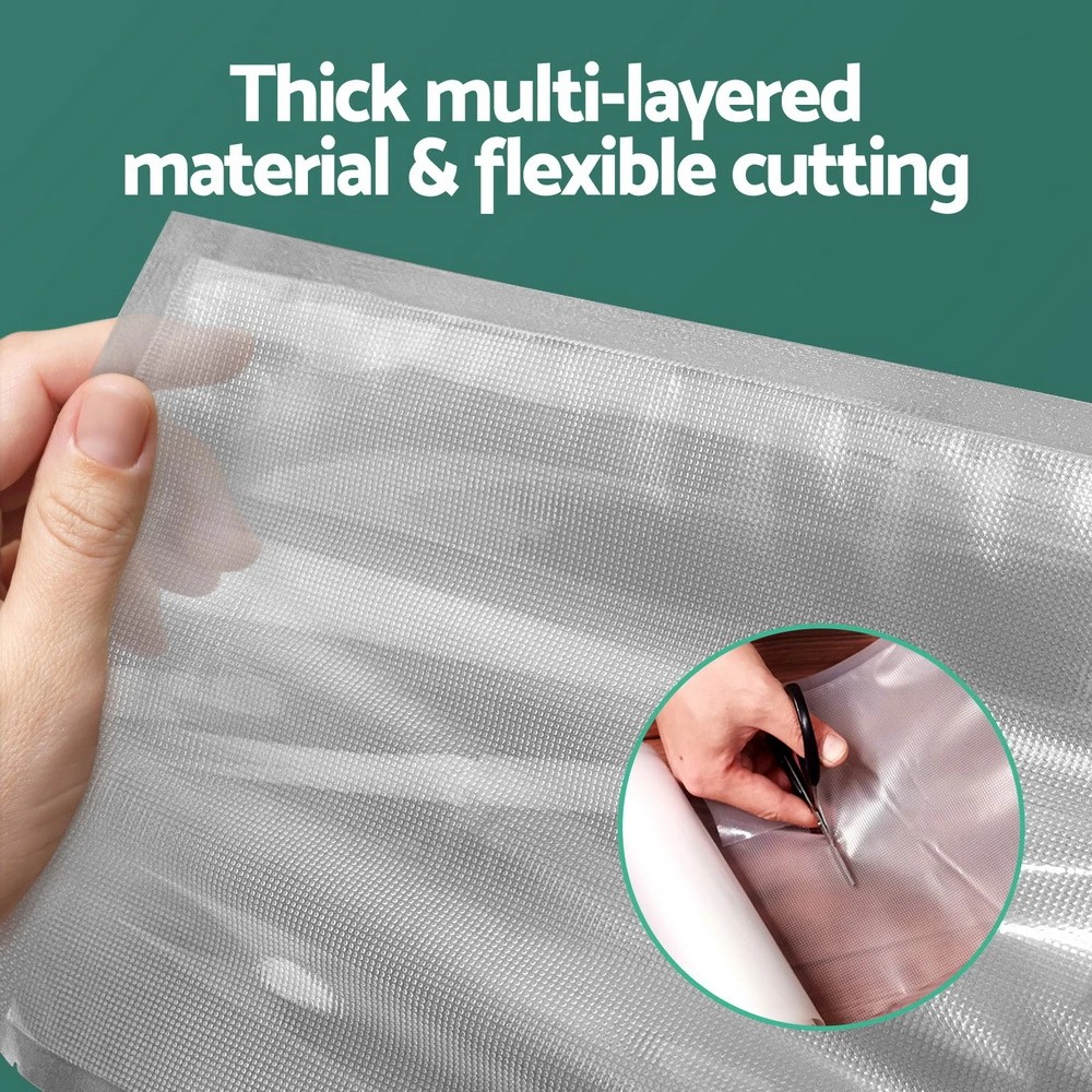 4 Devanti 6 Rolls Food Vacuum Sealer Bags Storage Saver Heat Sealing Bag Pack 28CMX6M - Clear, 4 of 6
