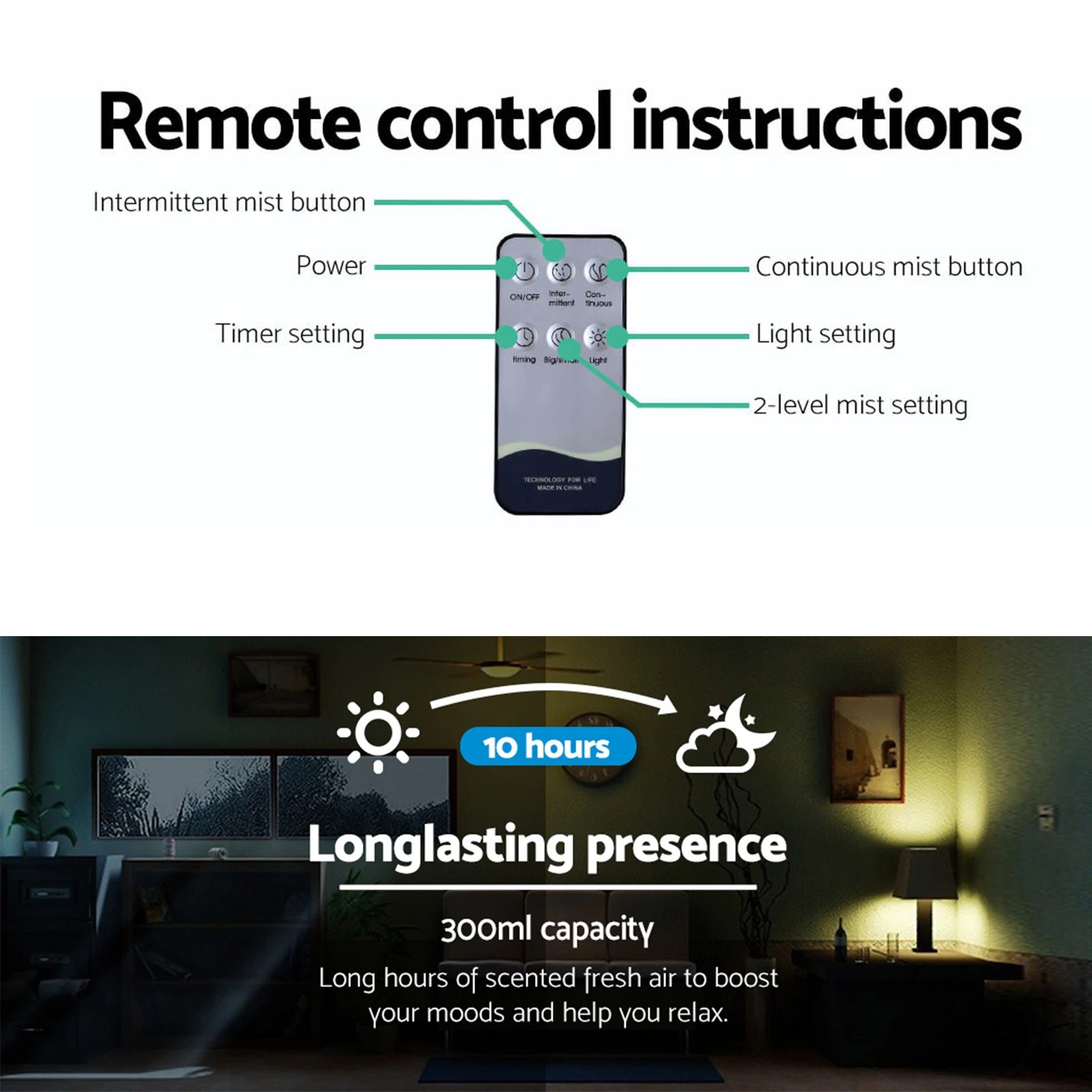 5 Devanti Aroma Diffuser Aromatherapy Humidifier 300ml
 - Brown, 5 of 5