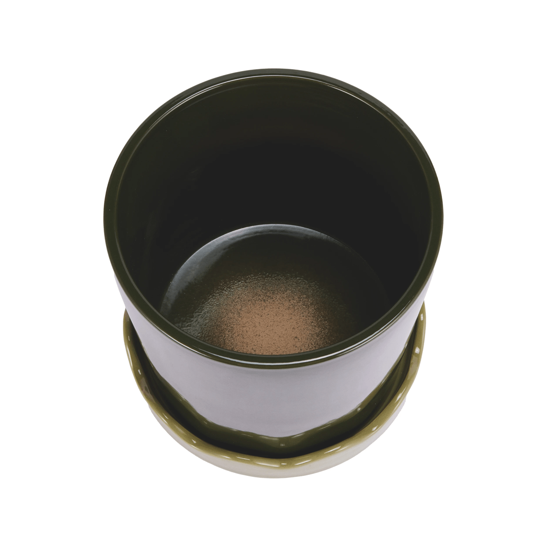 4 Green Glazed Pot with Saucer, 4 of 8