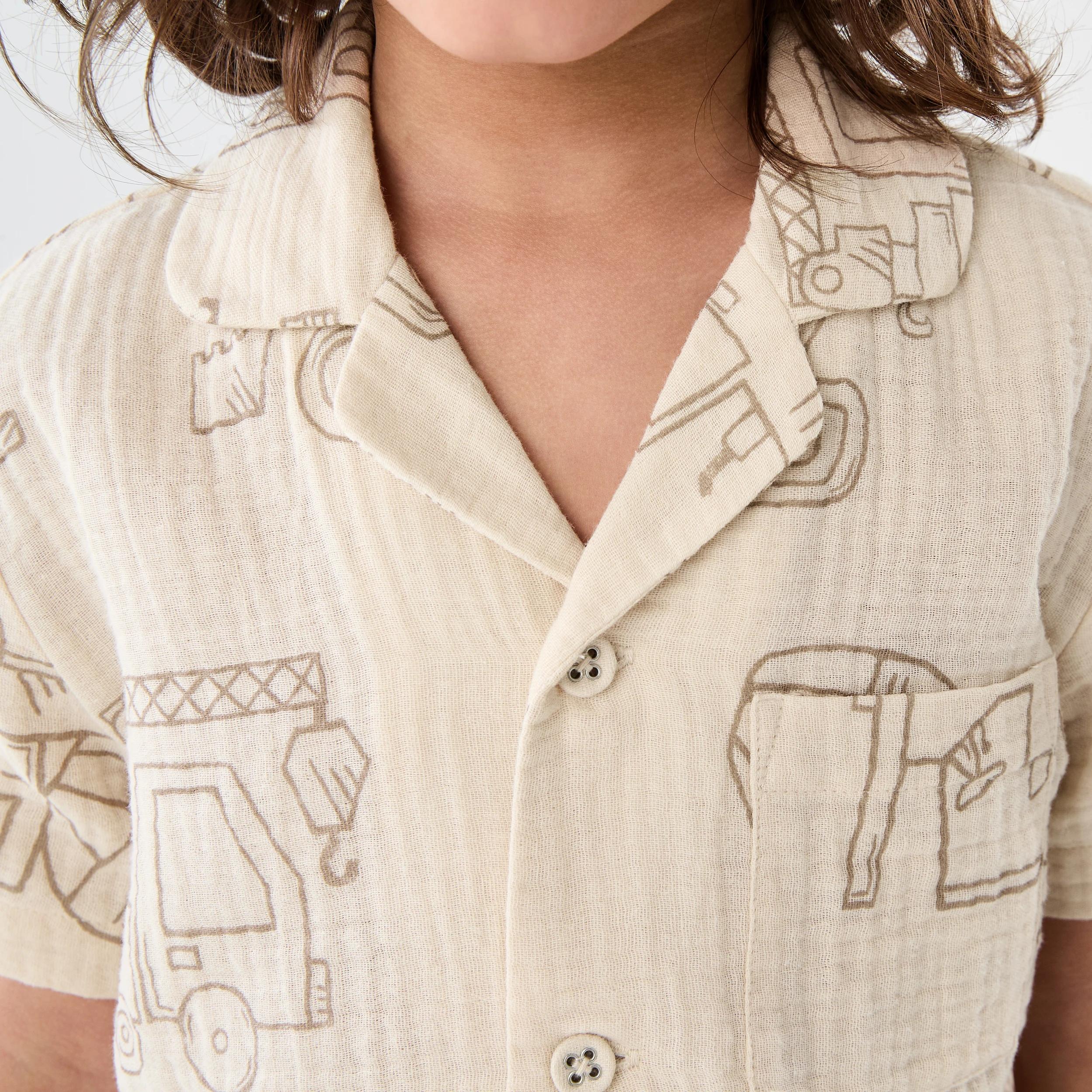 4 Short Sleeve Woven Pyjama Set LINE BUILDERS BRAZILIAN SAND, 4 of 10