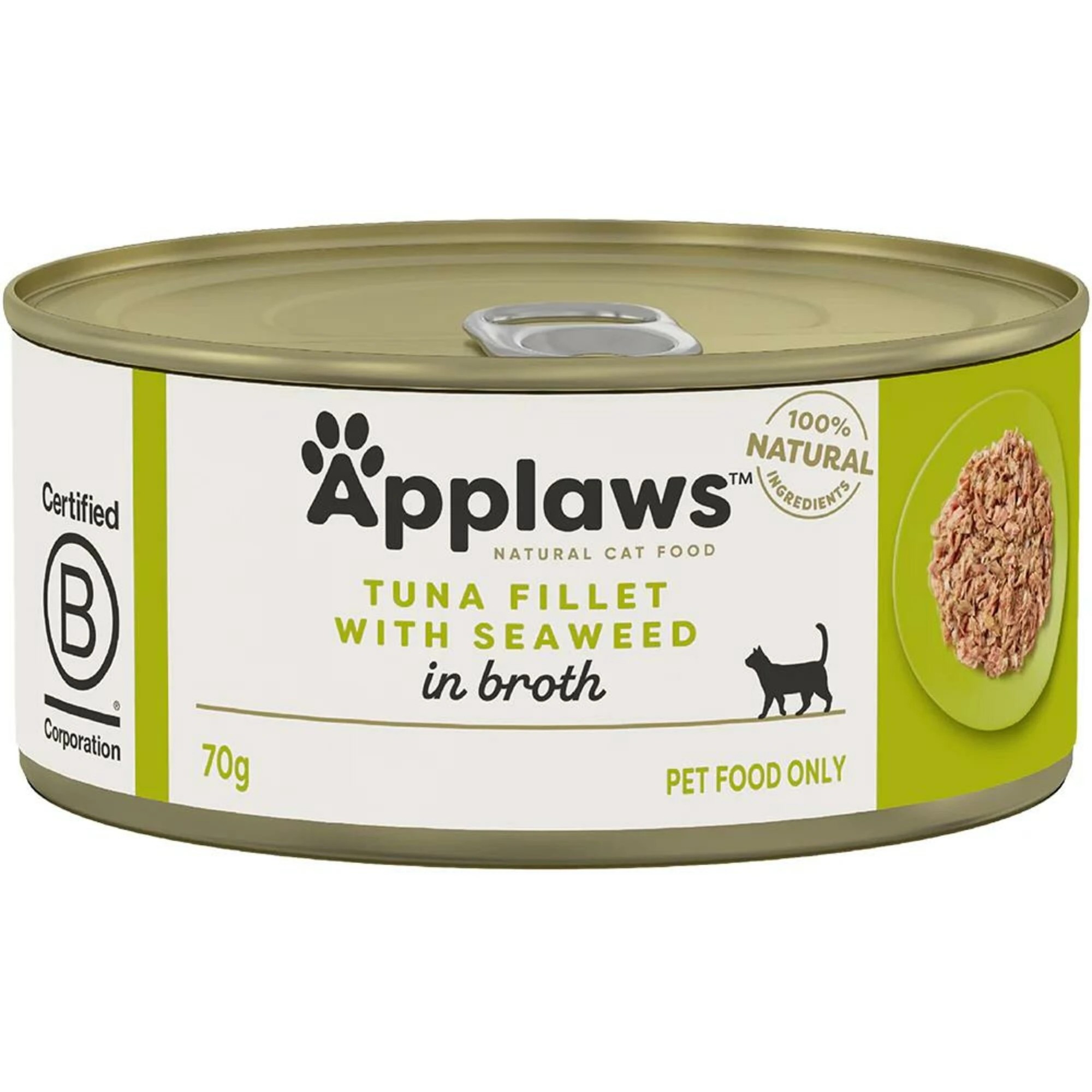 1 Applaws Cat Tin Tuna Seaweed 70g 24pk, 1 of 2