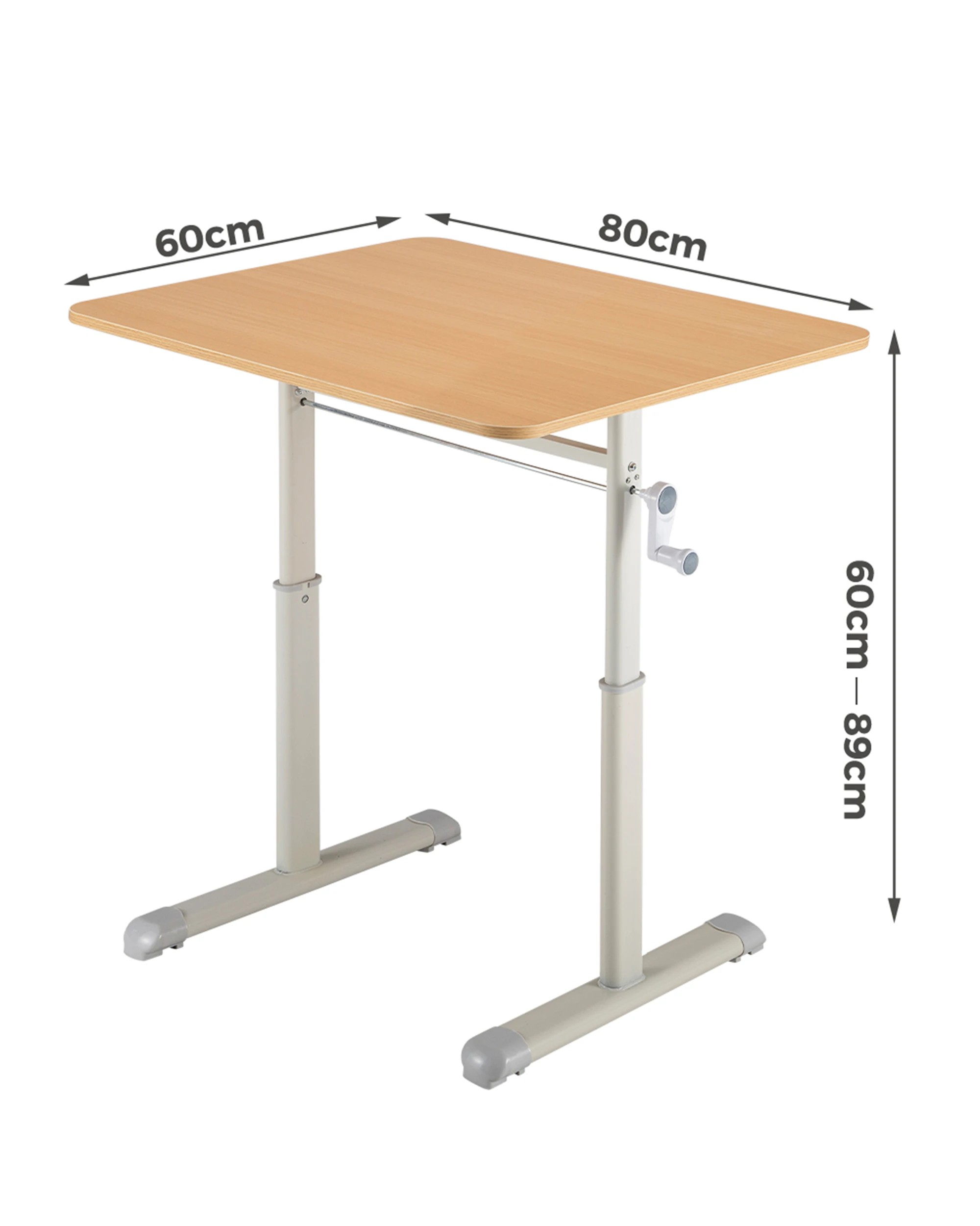 8 PlayPals Kids Desk Hand Crank Adjustable Standing Table 80x60cm - Natural, 8 of 9