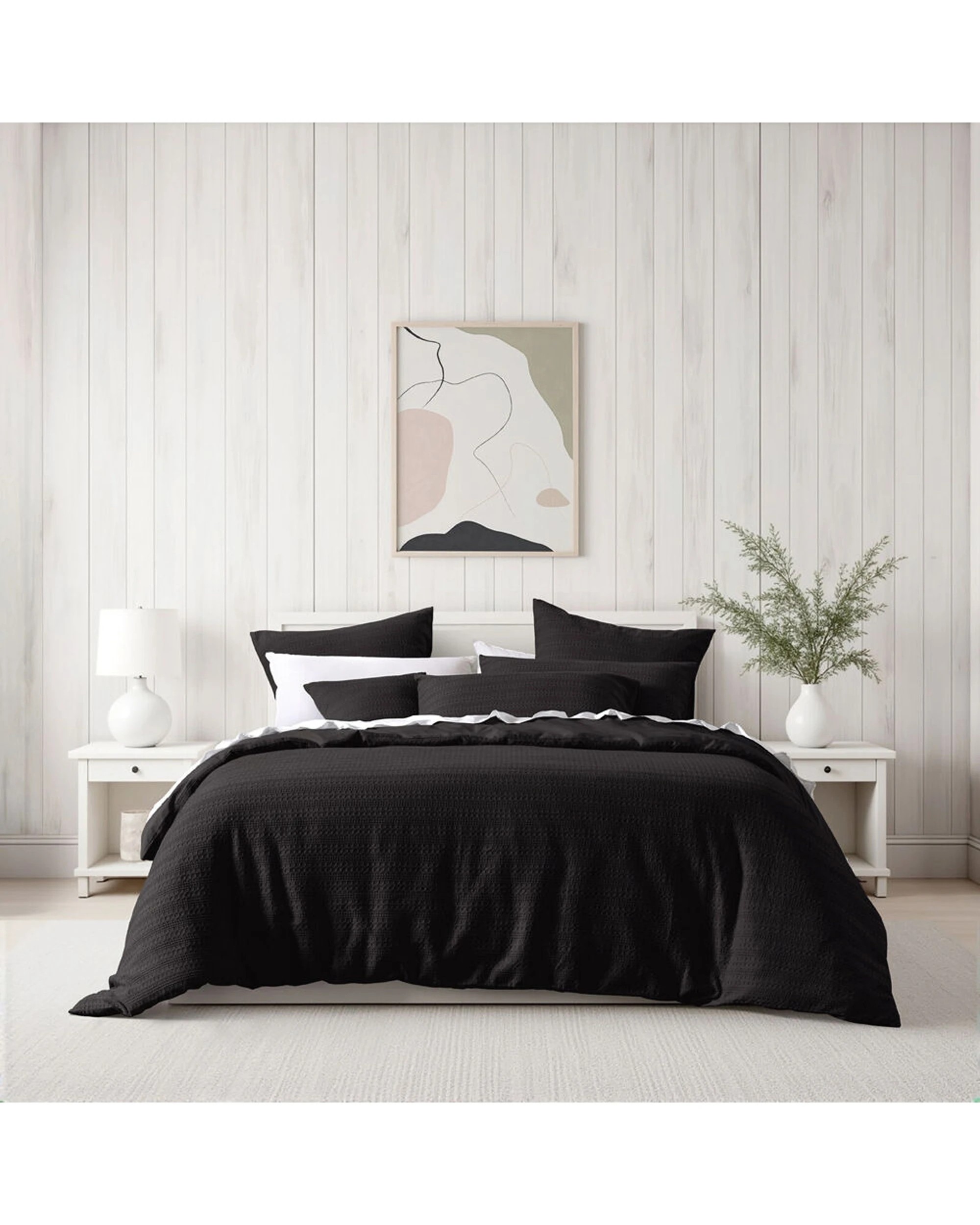 1 Bianca Kahlani King Chocolate Polyester Quilt Cover & Pillowcase Set - Black, 1 of 4