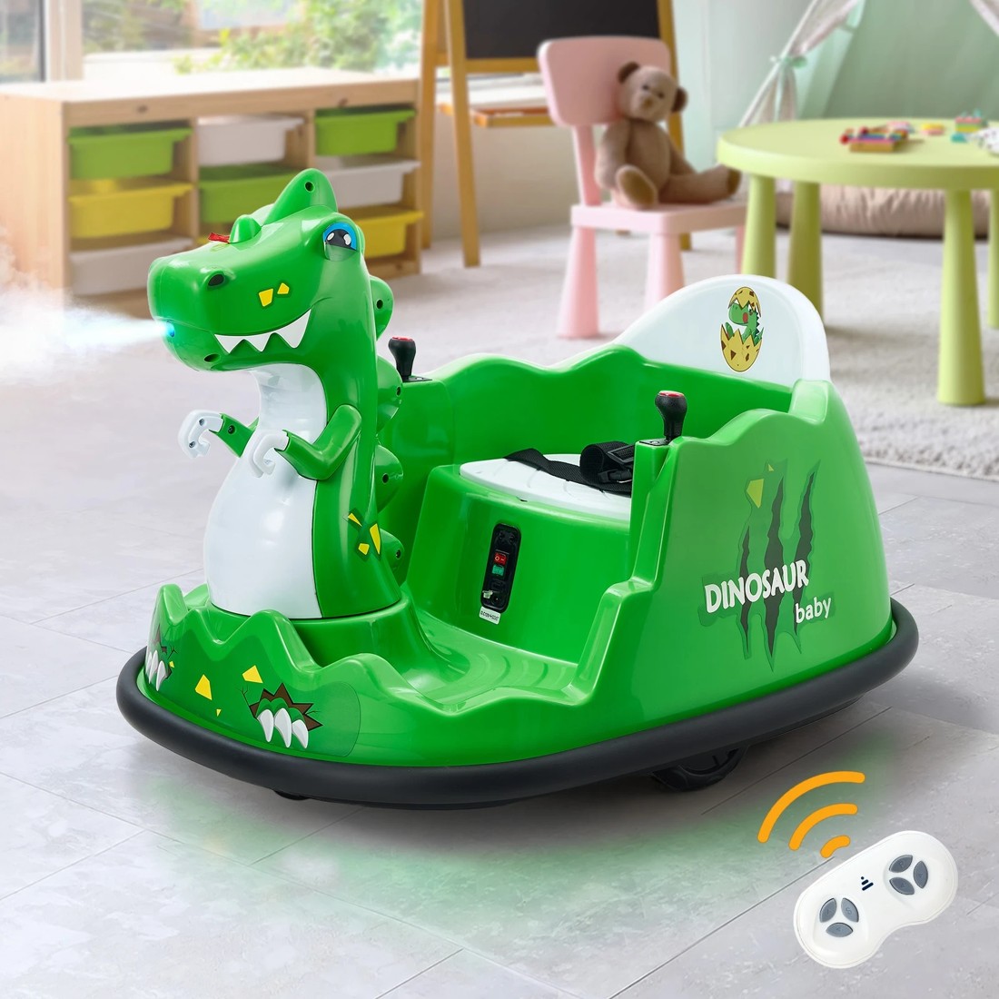 2 Mazam Kids Ride On Car Bumper Electric Cars Toy Remote Control Spray Led Trex
 - Green, 2 of 10