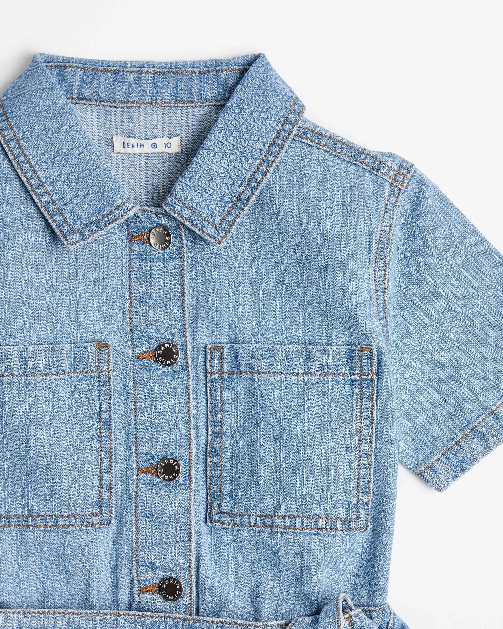 5 Target Denim Textured Denim Dress BLUE, 5 of 5