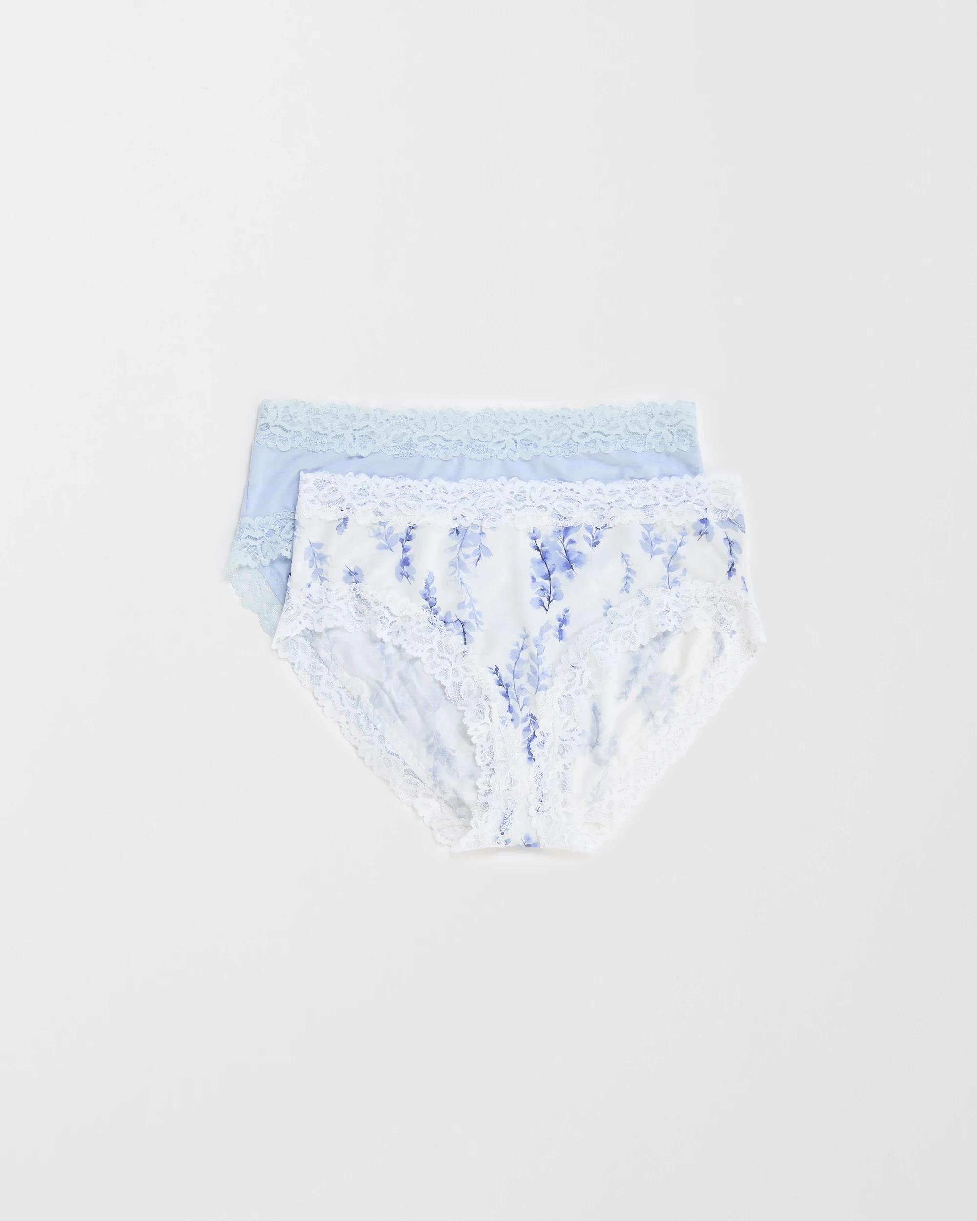 1 Target Woman Modal and Lace 2 Pack Midi Briefs HALOGEN BLUE/WISTERIA, 1 of 1