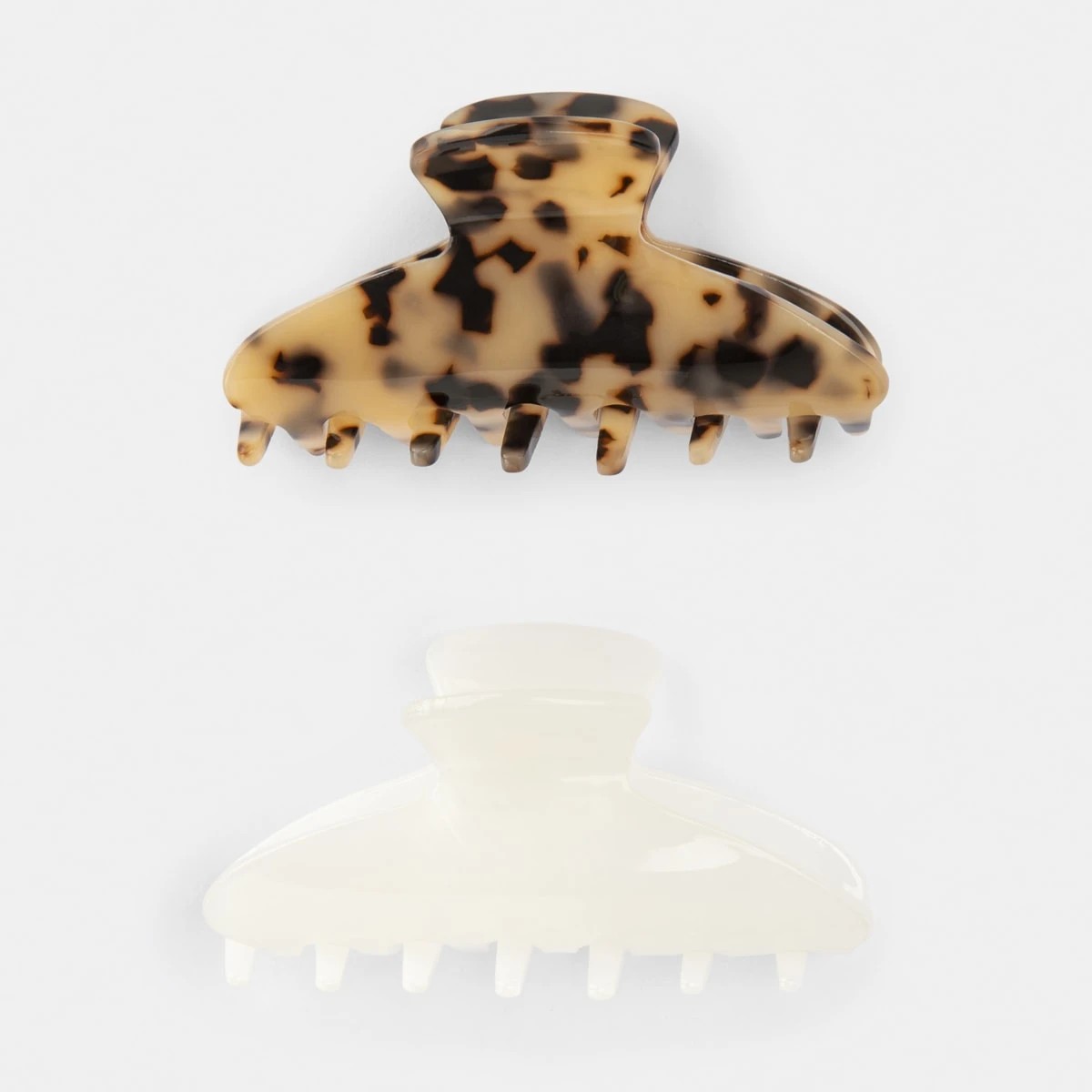 1 2 Pack Claw Clips - White & Tort, 1 of 4