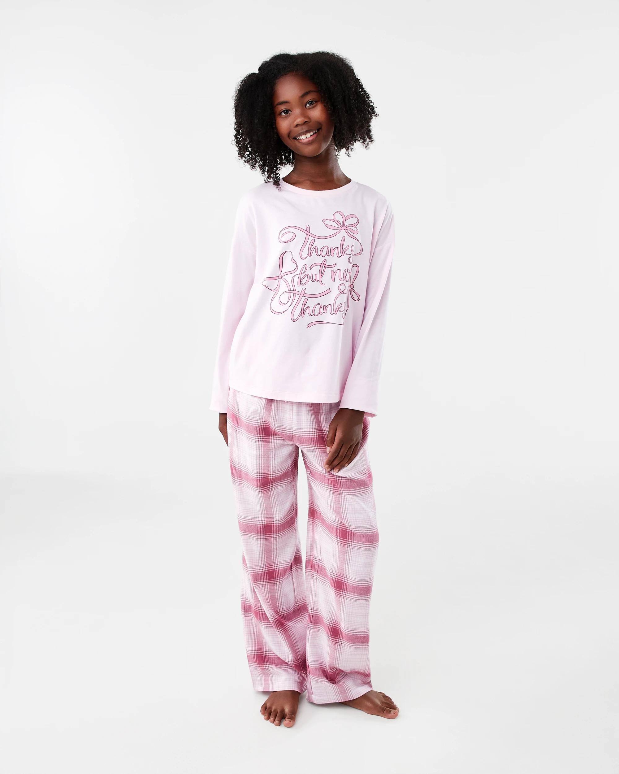 1 Knit Woven Pyjama Set Pnk Rbn, 1 of 8