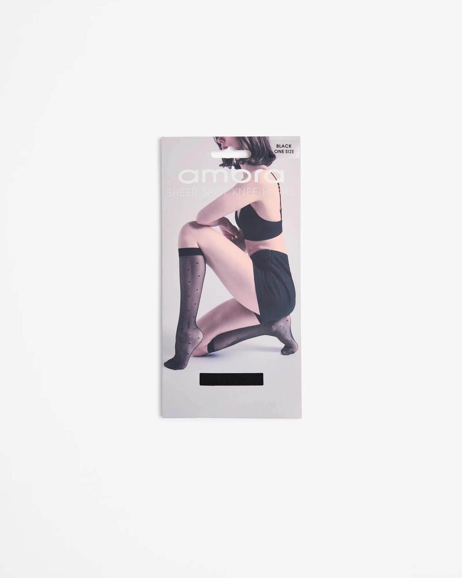 3 Sheer Spot Knit High Tights - Ambra BLACK, 3 of 3