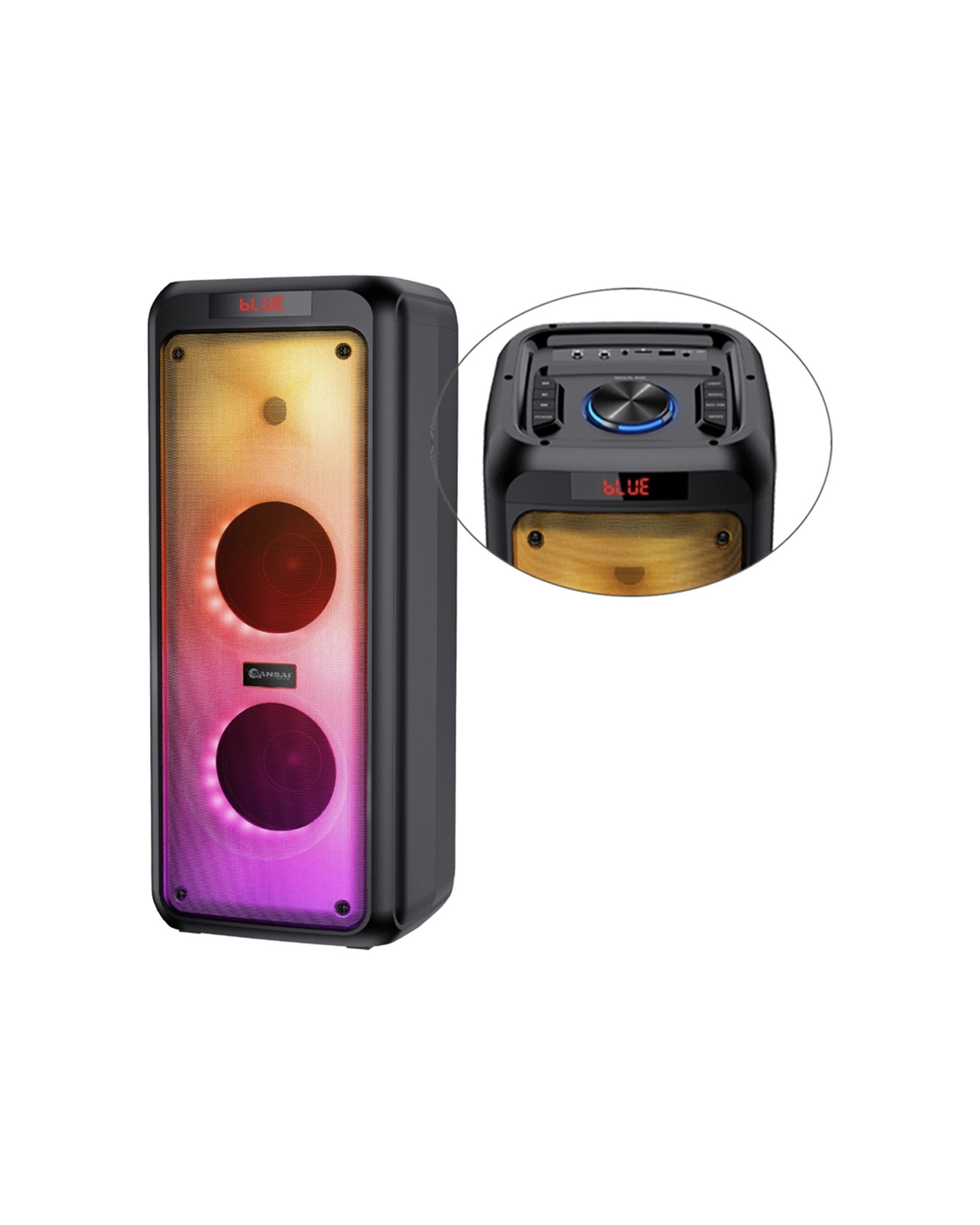 6 Sansai 400W Bluetooth Party LED Portable Electric Rechargeable Speaker With Remote - Black, 6 of 7