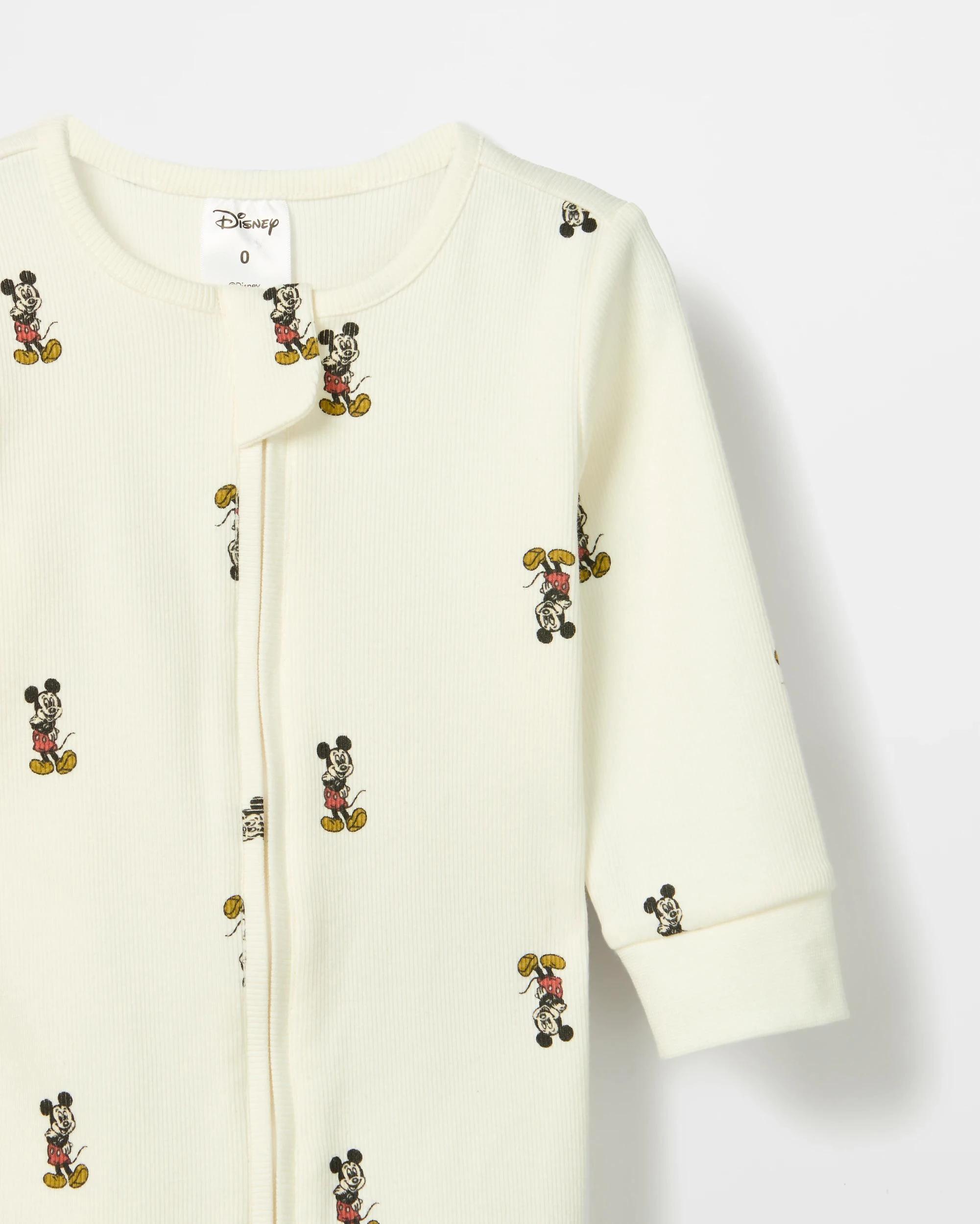 2 Baby Disney Organic Cotton Print Zip Coverall MICKEY MOUSE, 2 of 2