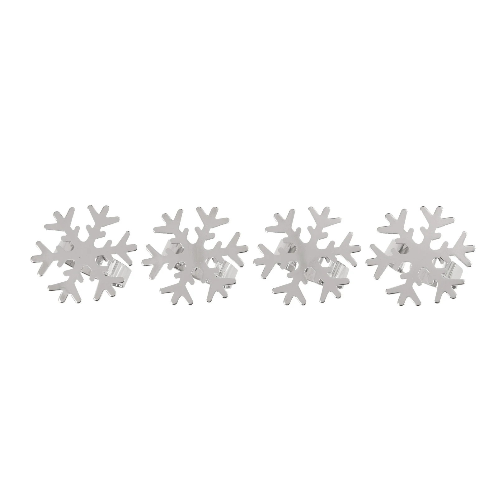 2 Bread and Butter Napkin Rings - Snow Flake - - 4 Pack - Silver, 2 of 2