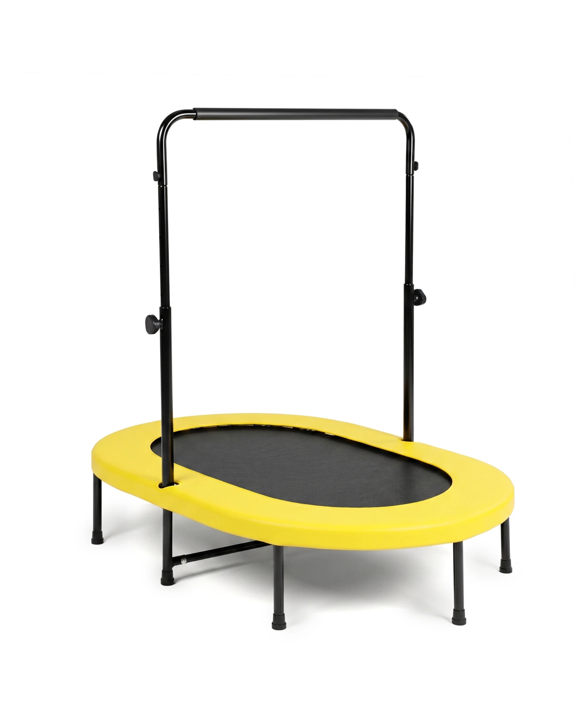 2 Advwin 2-Person Mini Trampoline for Adults Kids 55" Fitness Rebounder with 5-Level Adjustable Handle, Max Load 150kg, 2 of 8