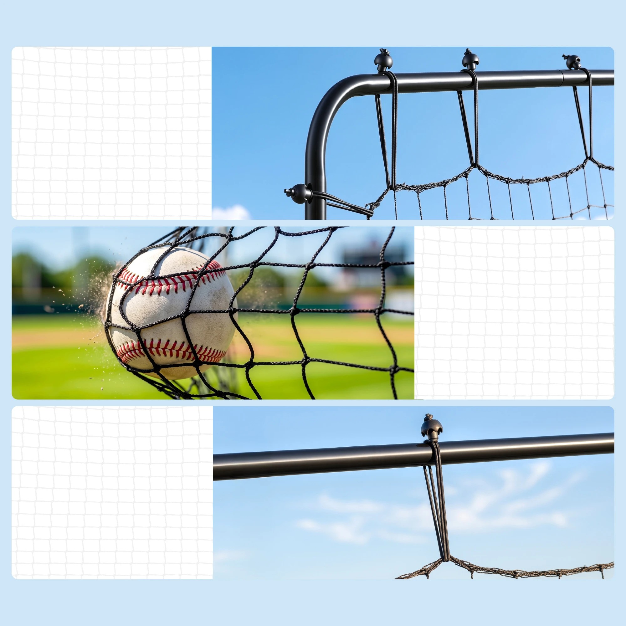 7 Everfit Baseball Rebounder Net Pitching Practice Target Screen 143cm - Black, 7 of 8