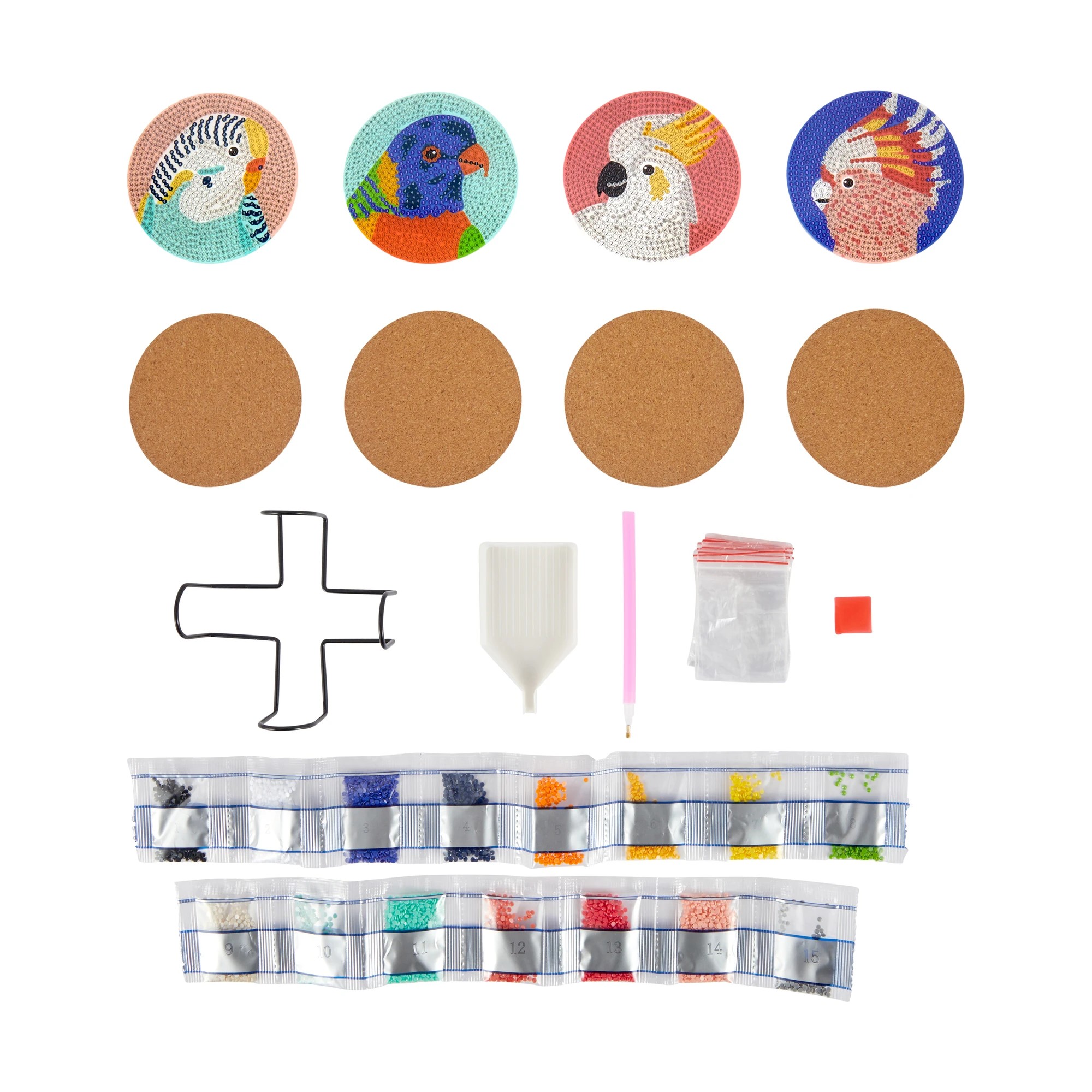 2 Sparkle Gem Art Coaster Set - Birds, 2 of 3