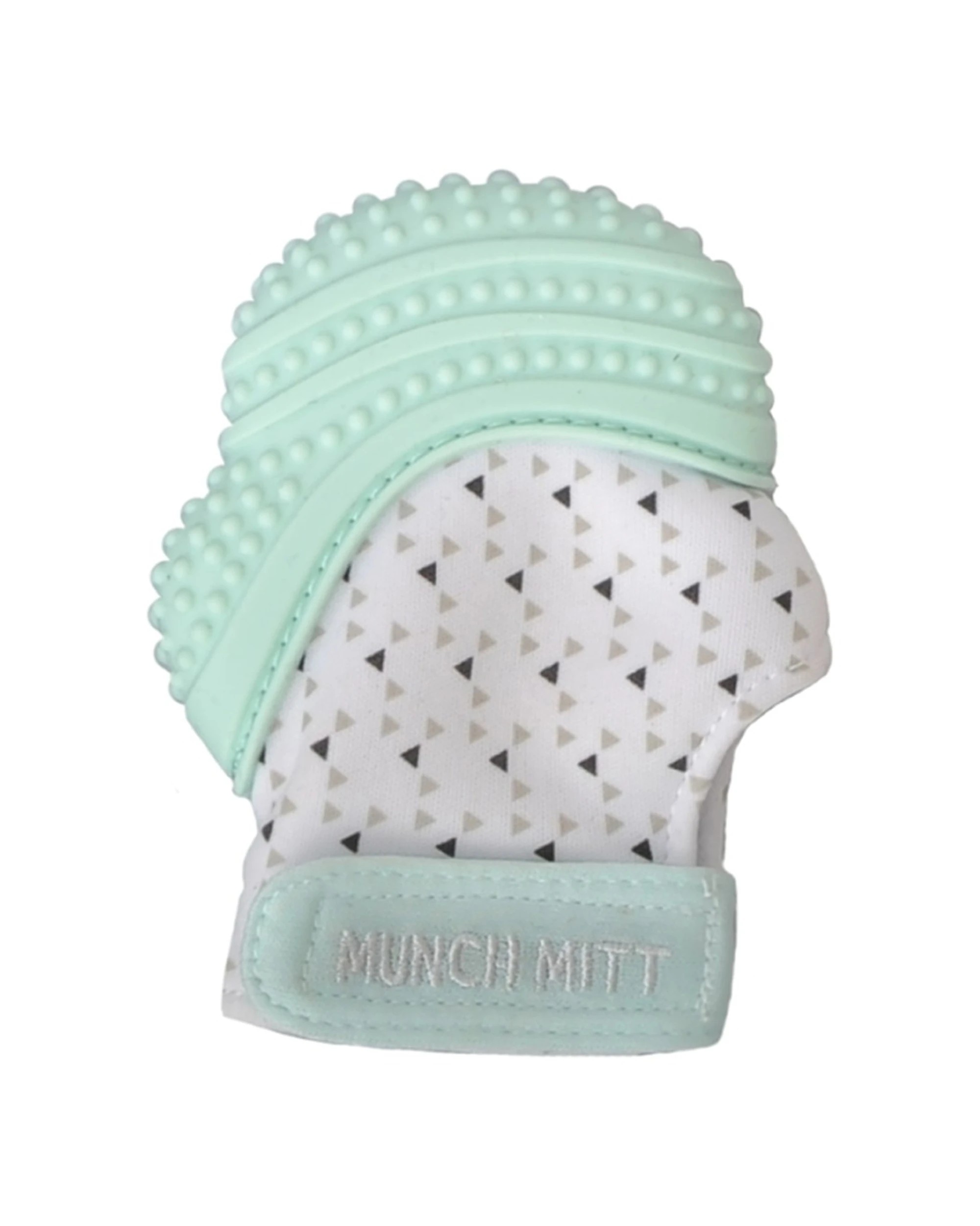 1 Malarkey Kids Munch Mitt Sensory Teething Mitten Infant Wearable Silicone Mint - Green, 1 of 3