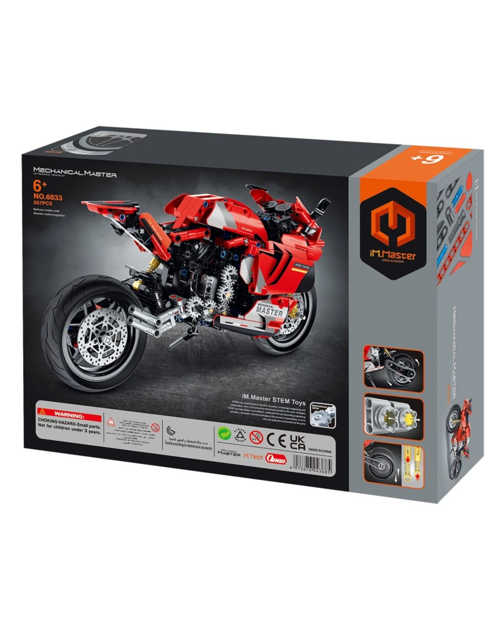 4 iM.Master Mechanical Master Motorbike Red 557 Piece Model Kit - 6833 - Red, 4 of 4