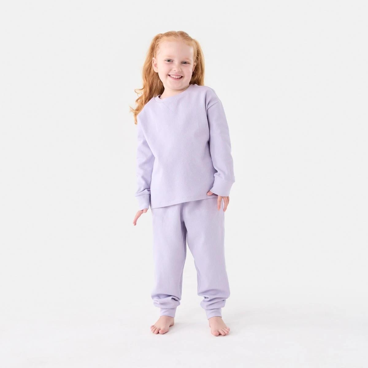 1 Waffle Pyjama Set Pst Purple, 1 of 6